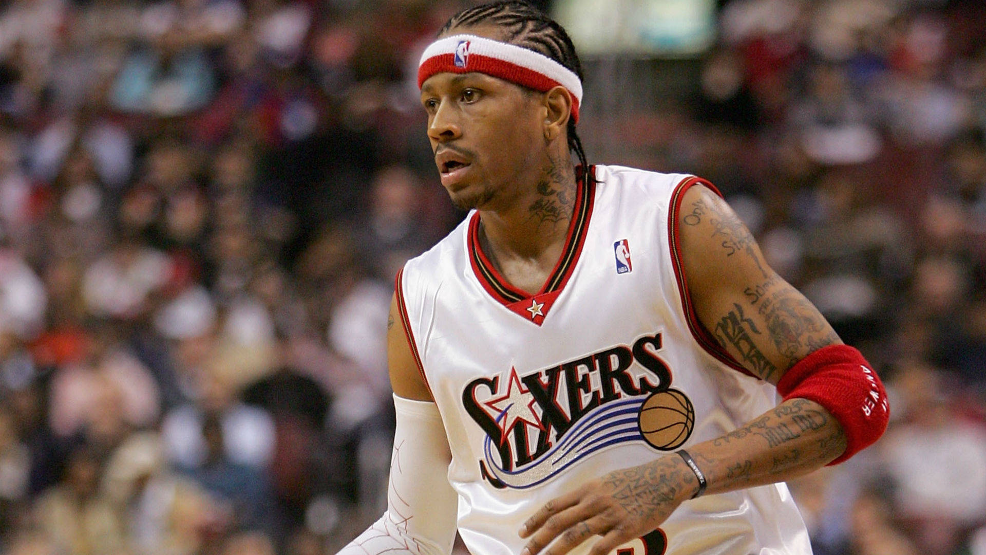 Allen Iverson sumealla yleisötaustalla Taustakuvat