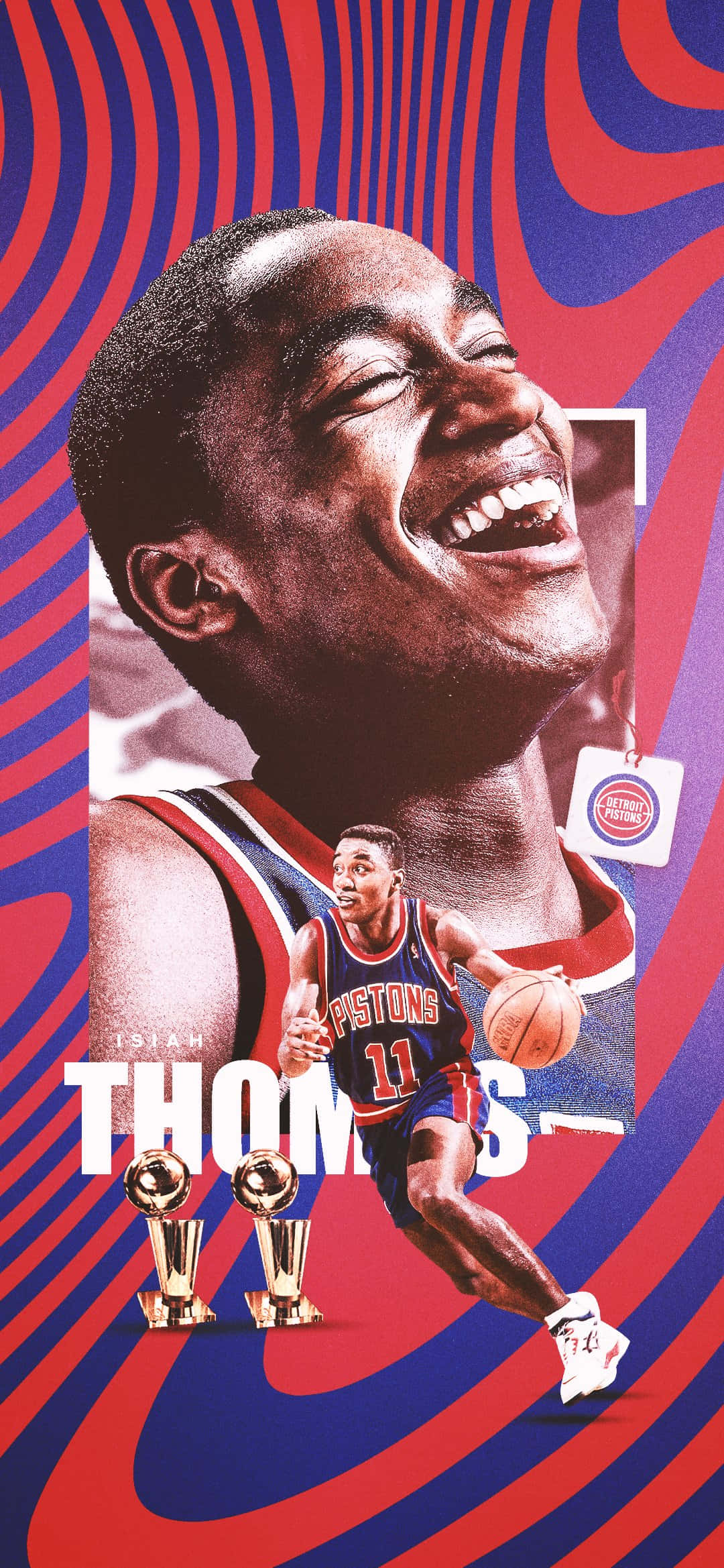 Amerikkalainen entinen ammattilaiskoripalloilija Isiah Thomas -julistetaide Taustakuvat