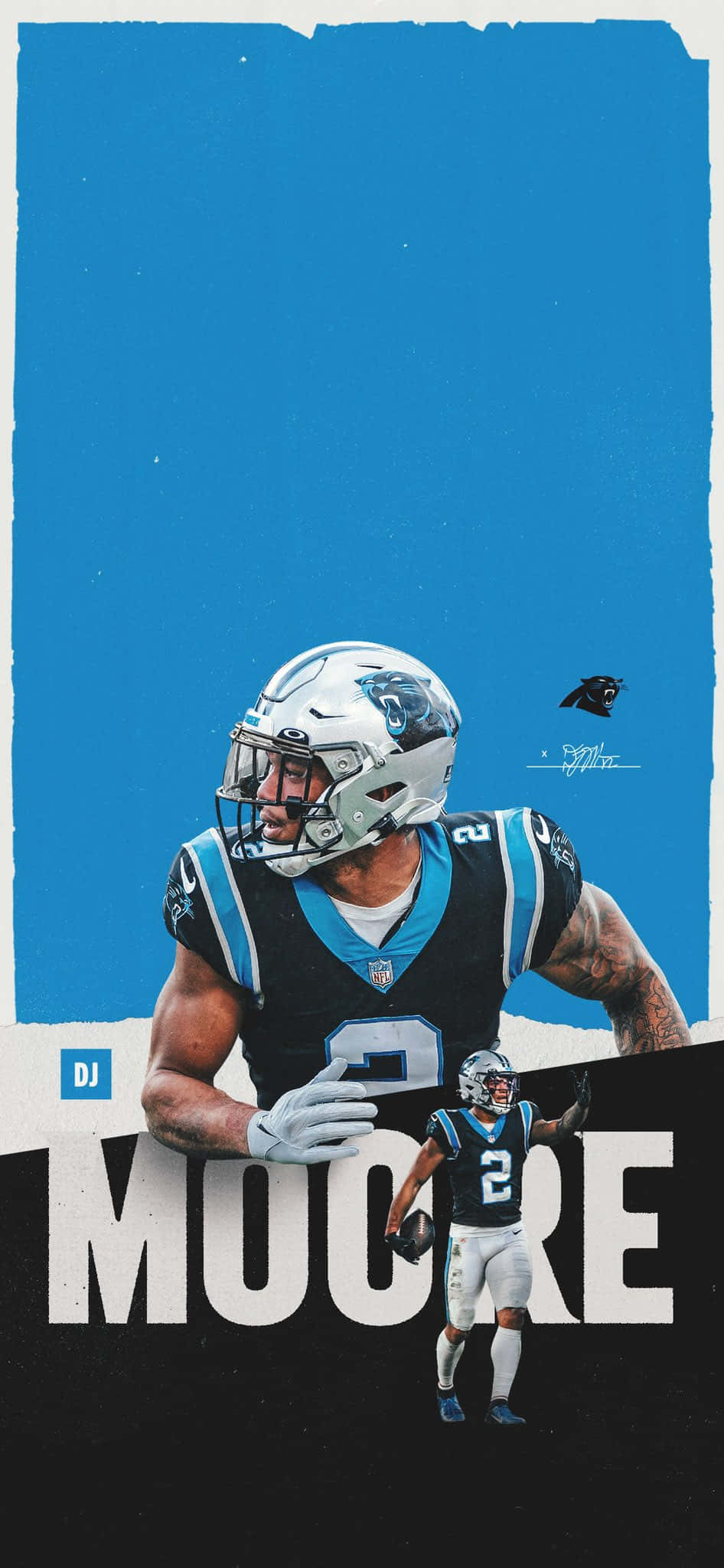 Amerikkalainen jalkapalloilija DJ Moore Carolina Panthers Taustakuvat