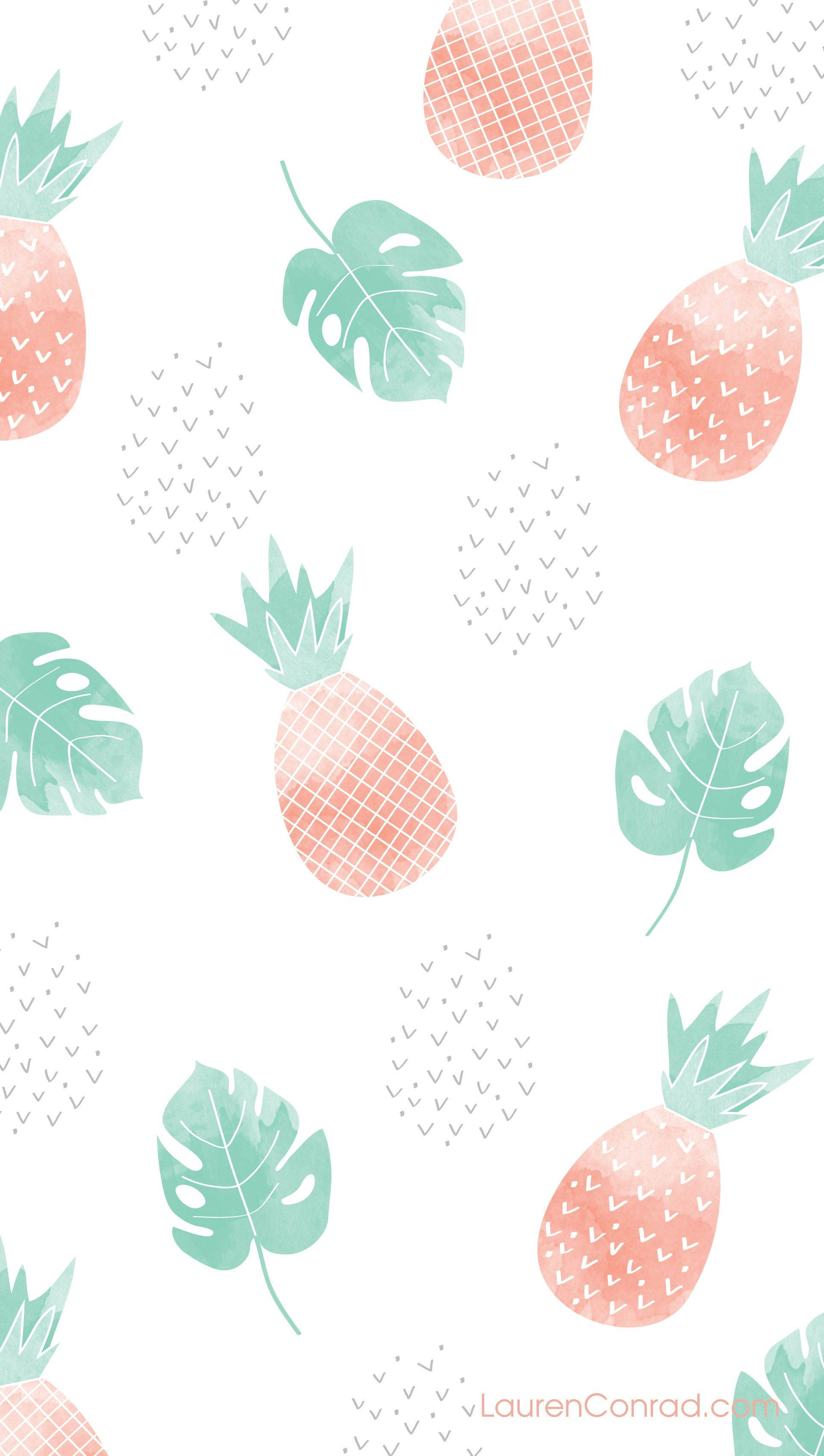 Ananas ja lehdet söpö iPhone Taustakuvat