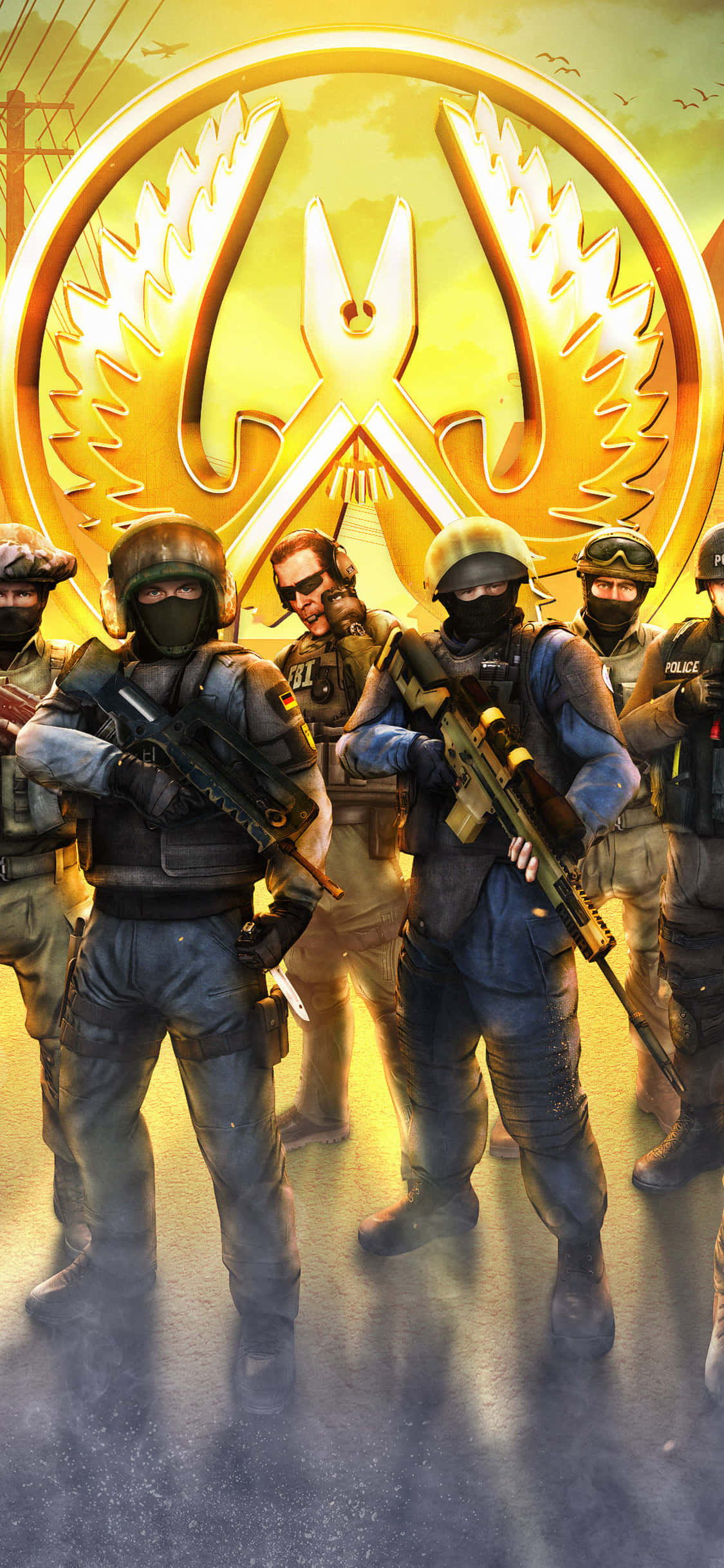 Android Counter-strike Global Offensive -terroristintorjujat logotaustalla Taustakuvat