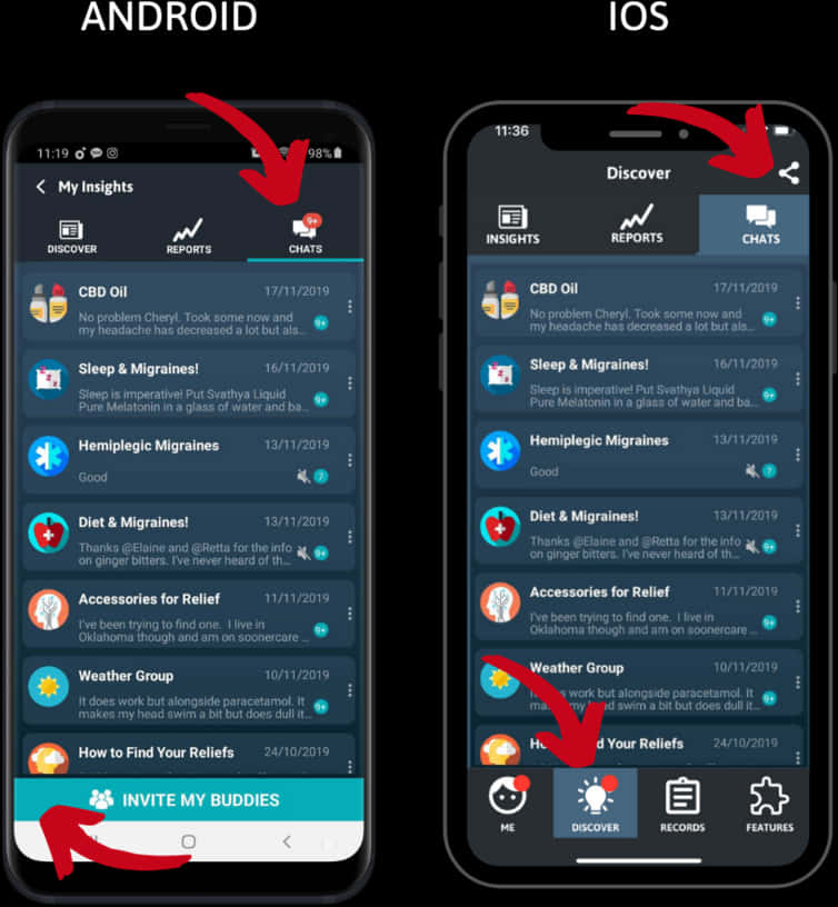 Android- ja iOS-sovellusten käyttöliittymävertailu Taustakuvat
