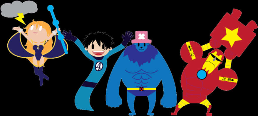 Animaatiohahmojen crossover-kokoonpano Taustakuvat