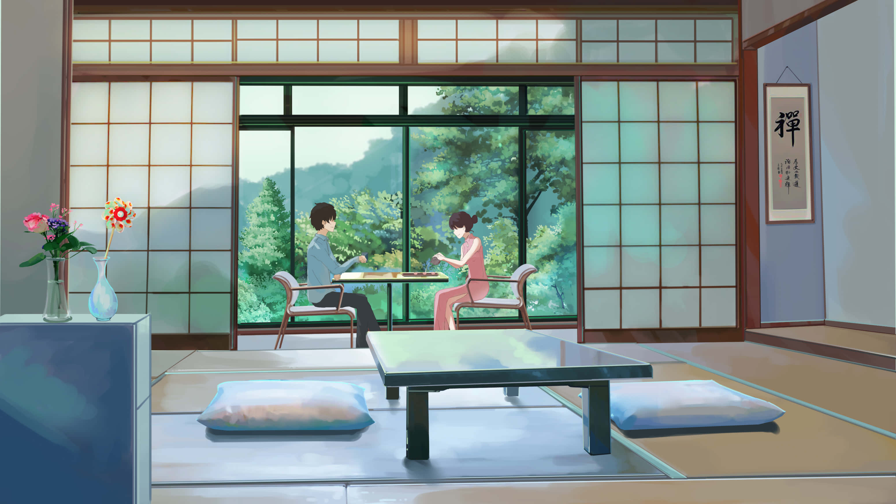 Anime-aiheinen viihtyisä huone rentoutumiseen ja fanituksen pariin uppoutumiseen Taustakuvat