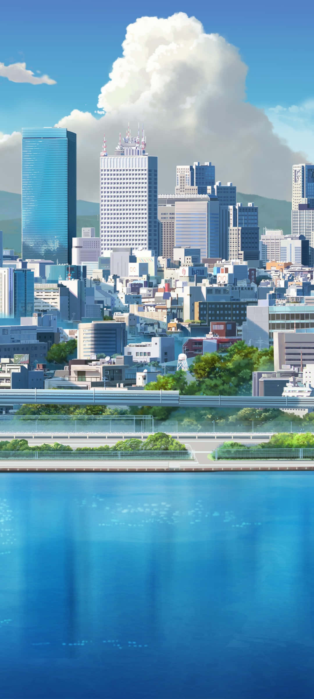 Anime Cityn eloisten valojen tutkiminen Taustakuvat