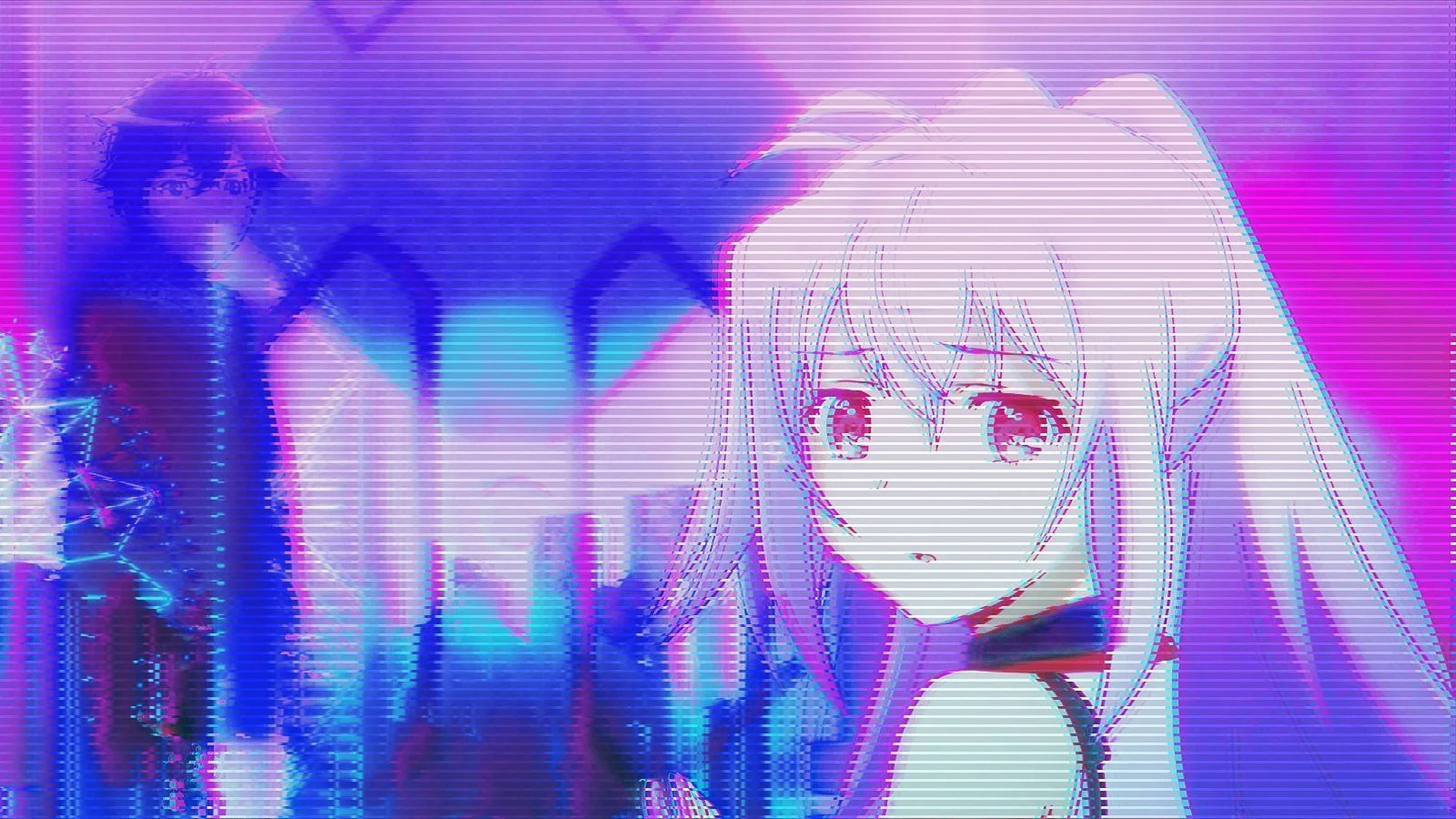 Anime-estetiikan violetti tyttö Taustakuvat