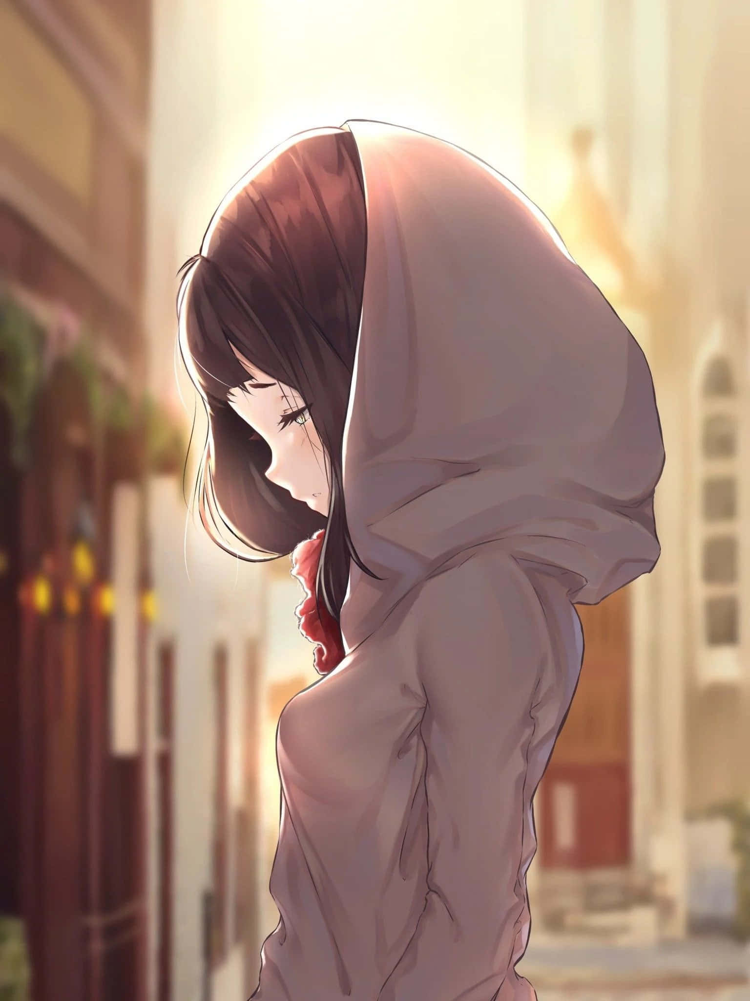 Anime-fani tyylikkäässä hupparissa Taustakuvat