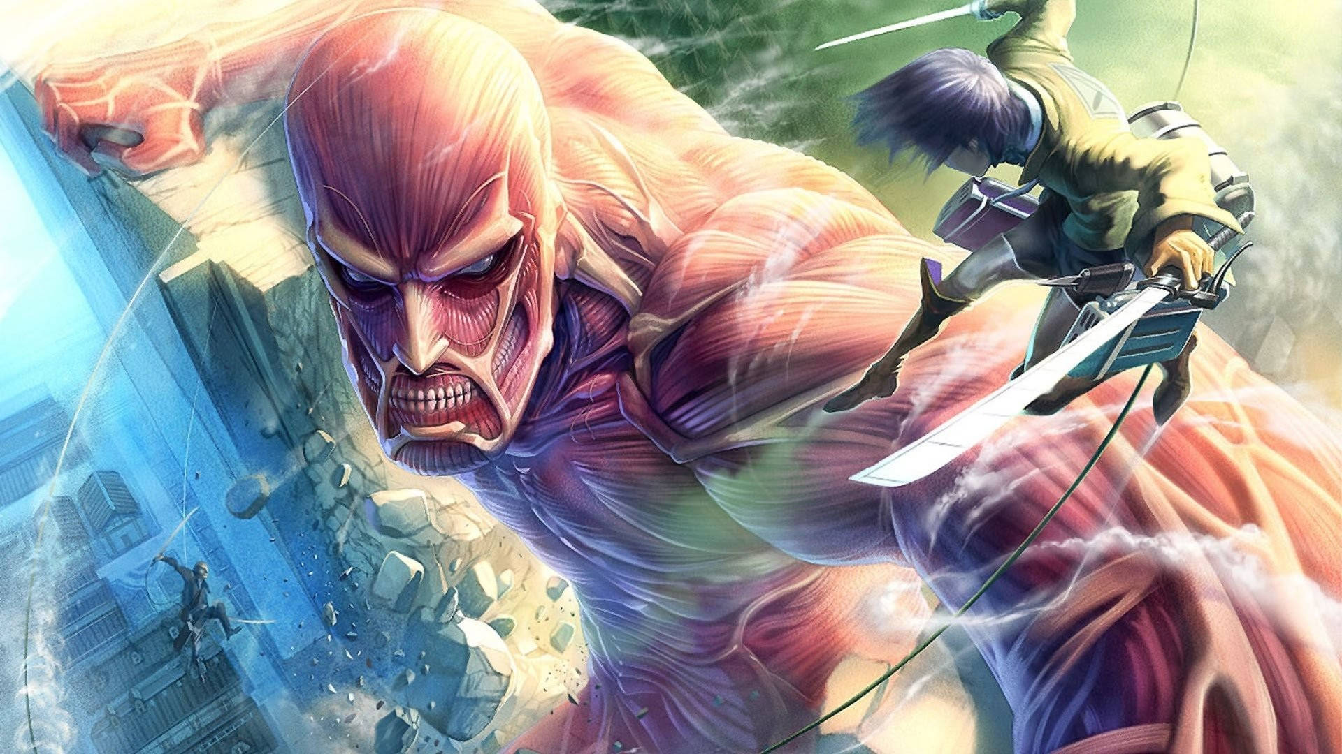 Anime Fight Eren ja Titan Taustakuvat