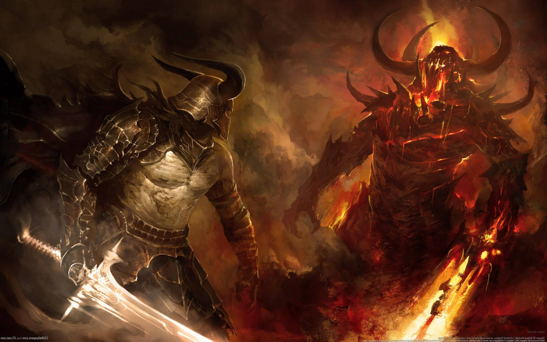 Anime Fight Ritari Ja Demon Taustakuvat