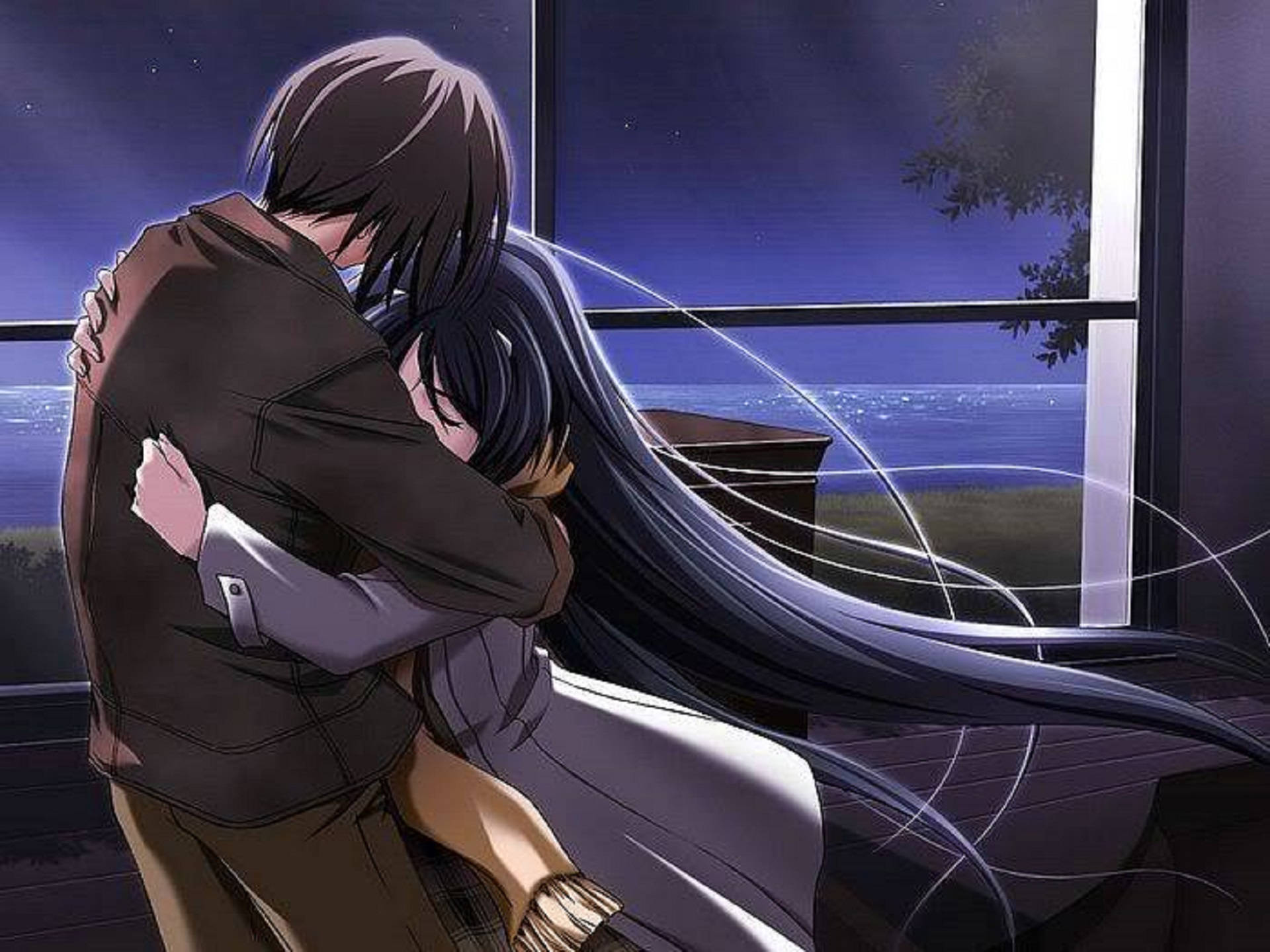 Anime-halaus ikkunassa Taustakuvat