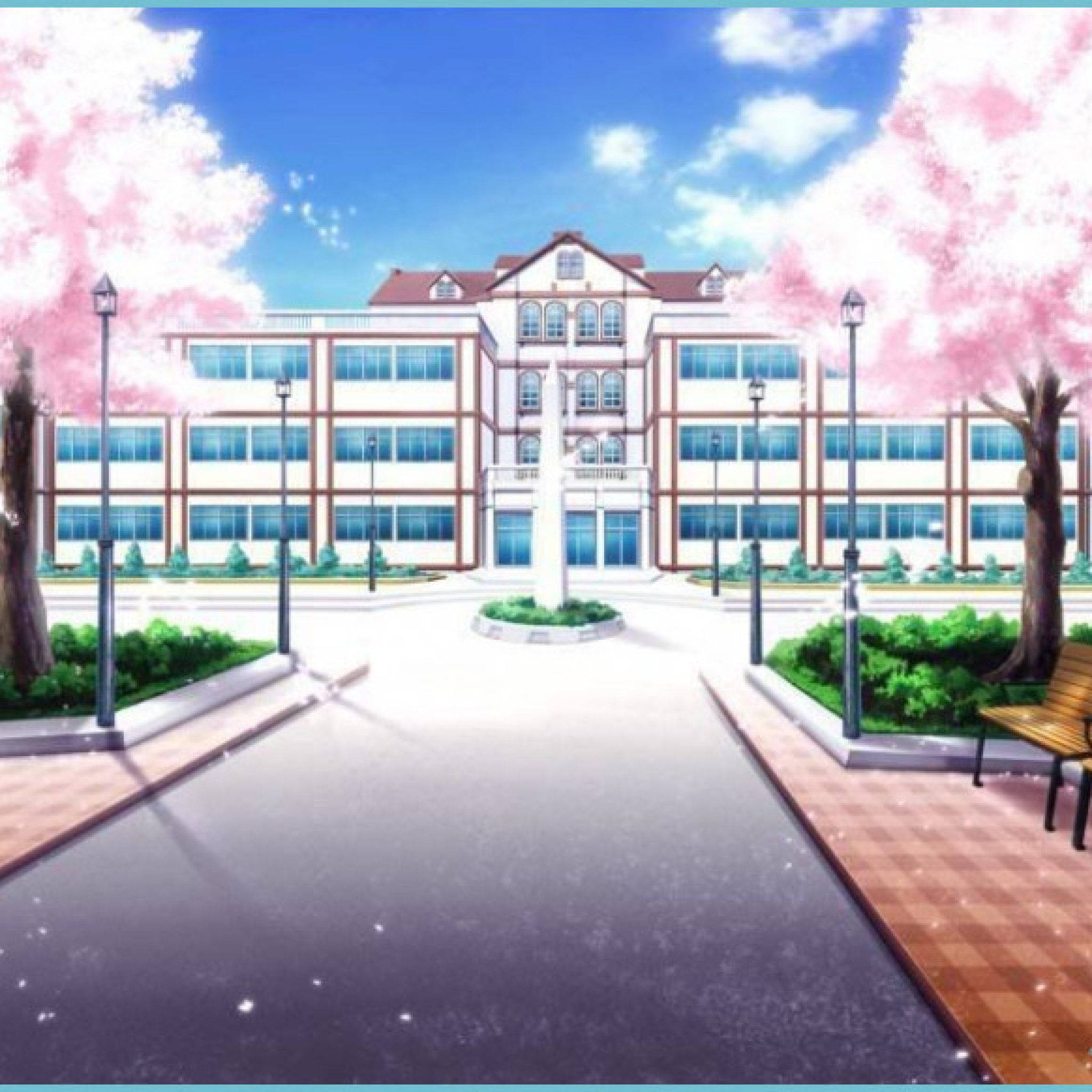 Anime-koulumaisema Amanogawa Templar High School Taustakuvat