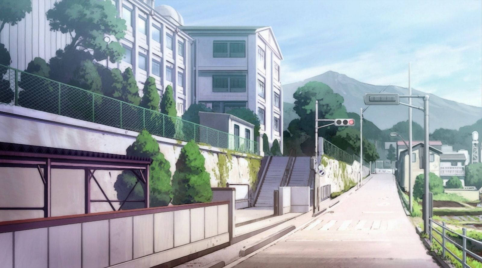 Anime koulumaisema Saki Kiyosumi High School Taustakuvat