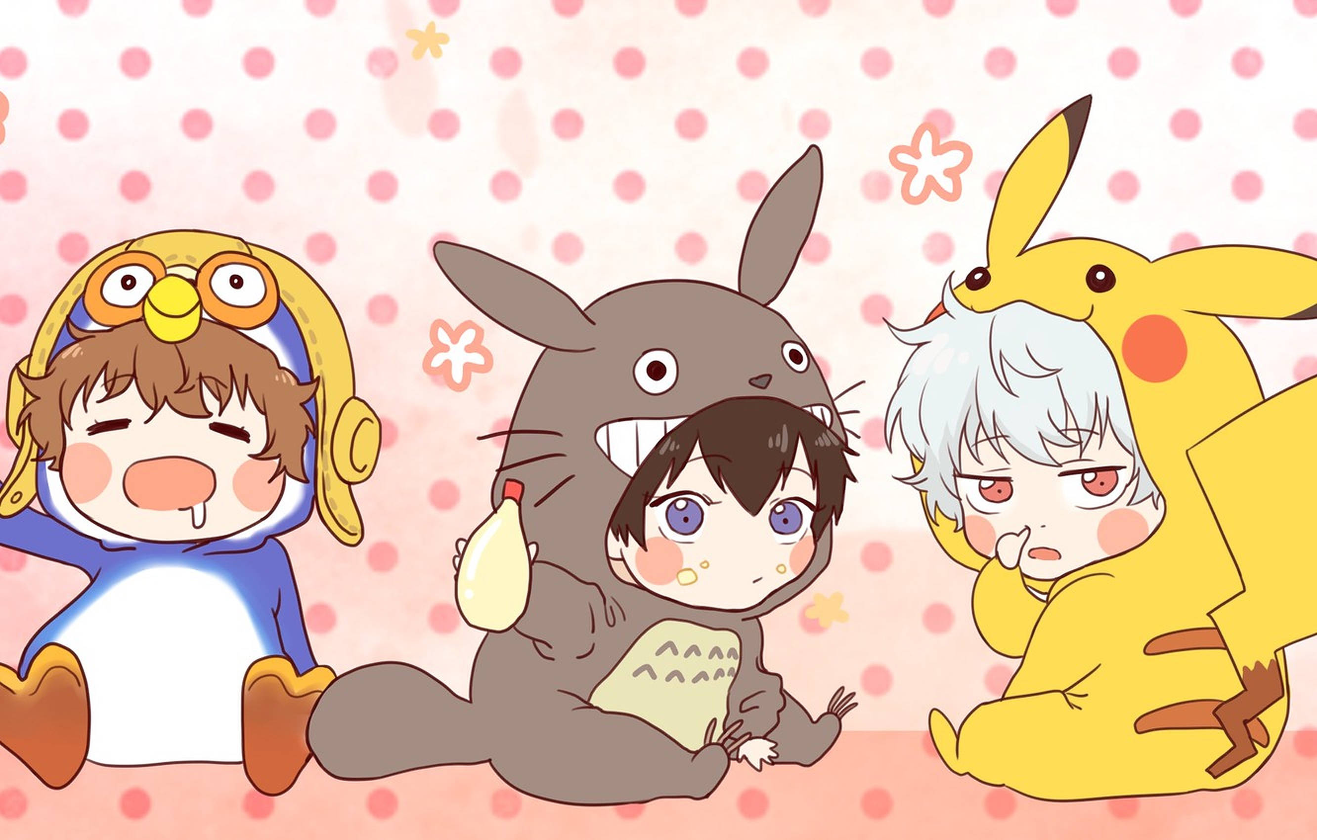 Anime-lapset Pikachu-haalarissa Taustakuvat