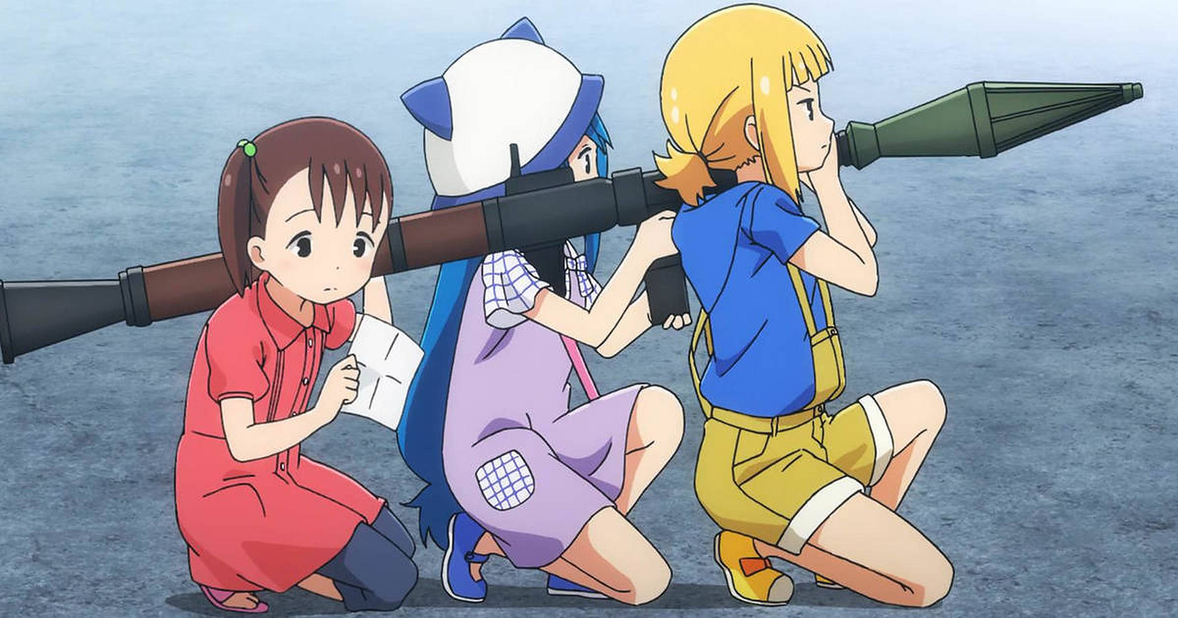 Anime-lapset rakettikranaatin kanssa Taustakuvat