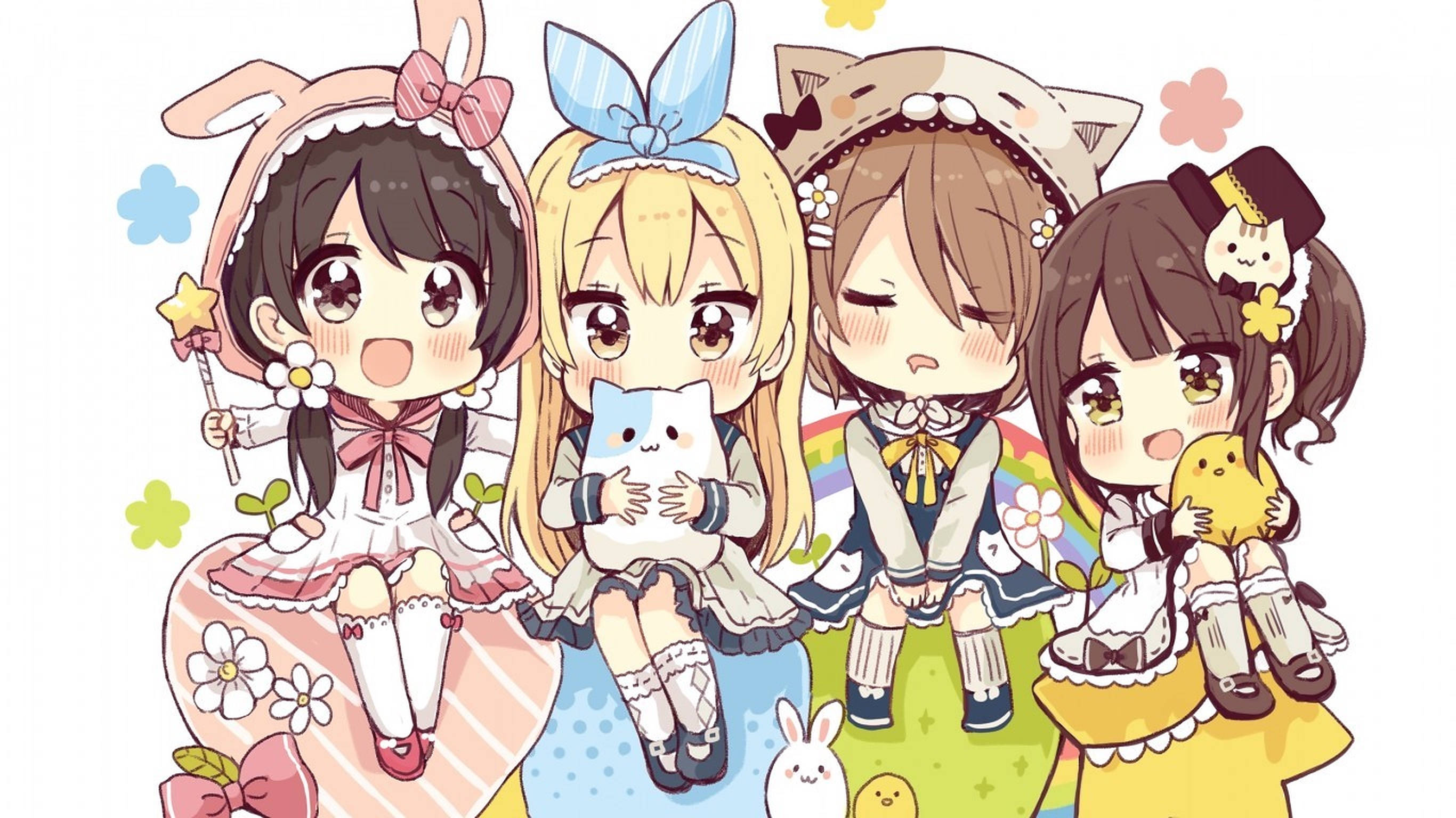 Anime-lasten värikkäät mekot Taustakuvat