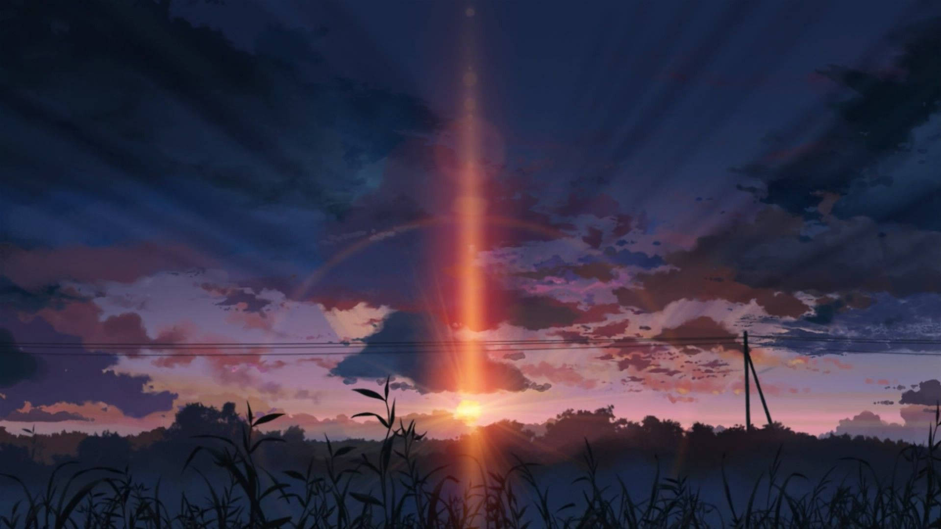 Anime maisema tumma auringonlasku Taustakuvat