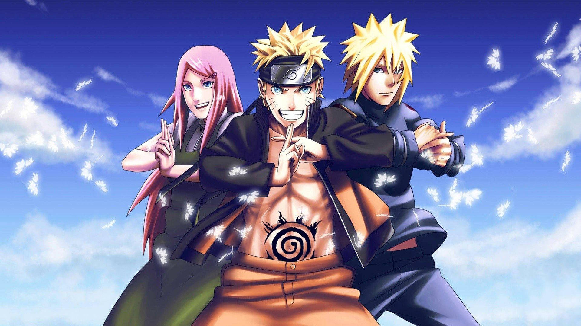 Anime Naruto Sakuran ja Minaton kanssa Taustakuvat