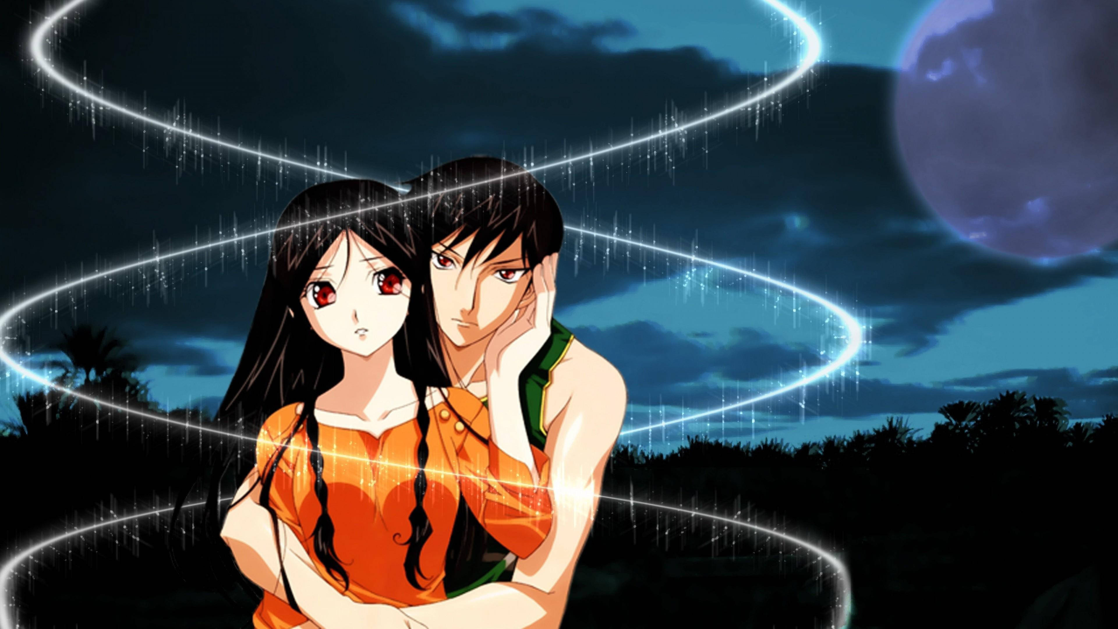 Anime-parin taianomainen halaus Taustakuvat