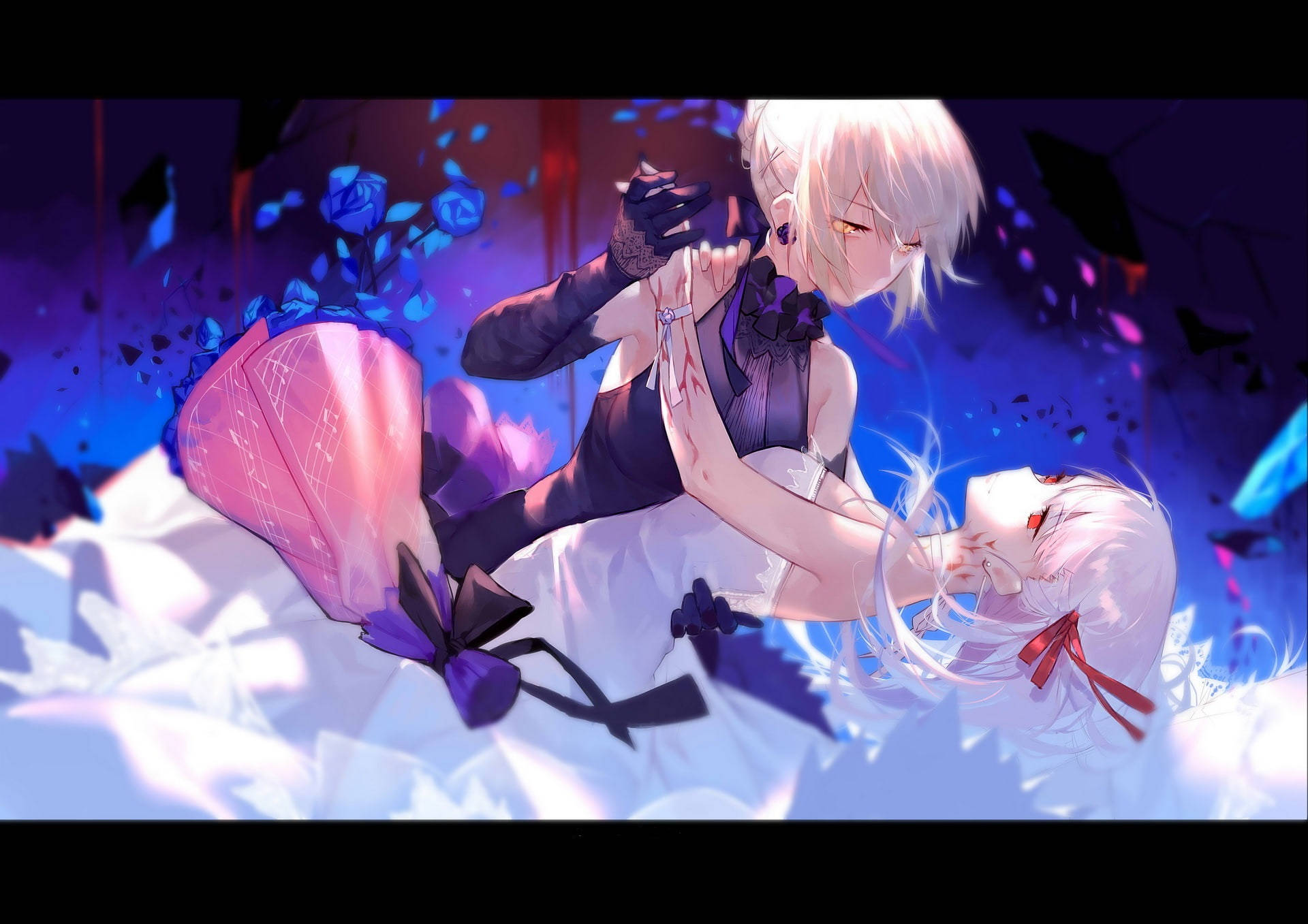 Anime-tanssi Lesbopari Taustakuvat