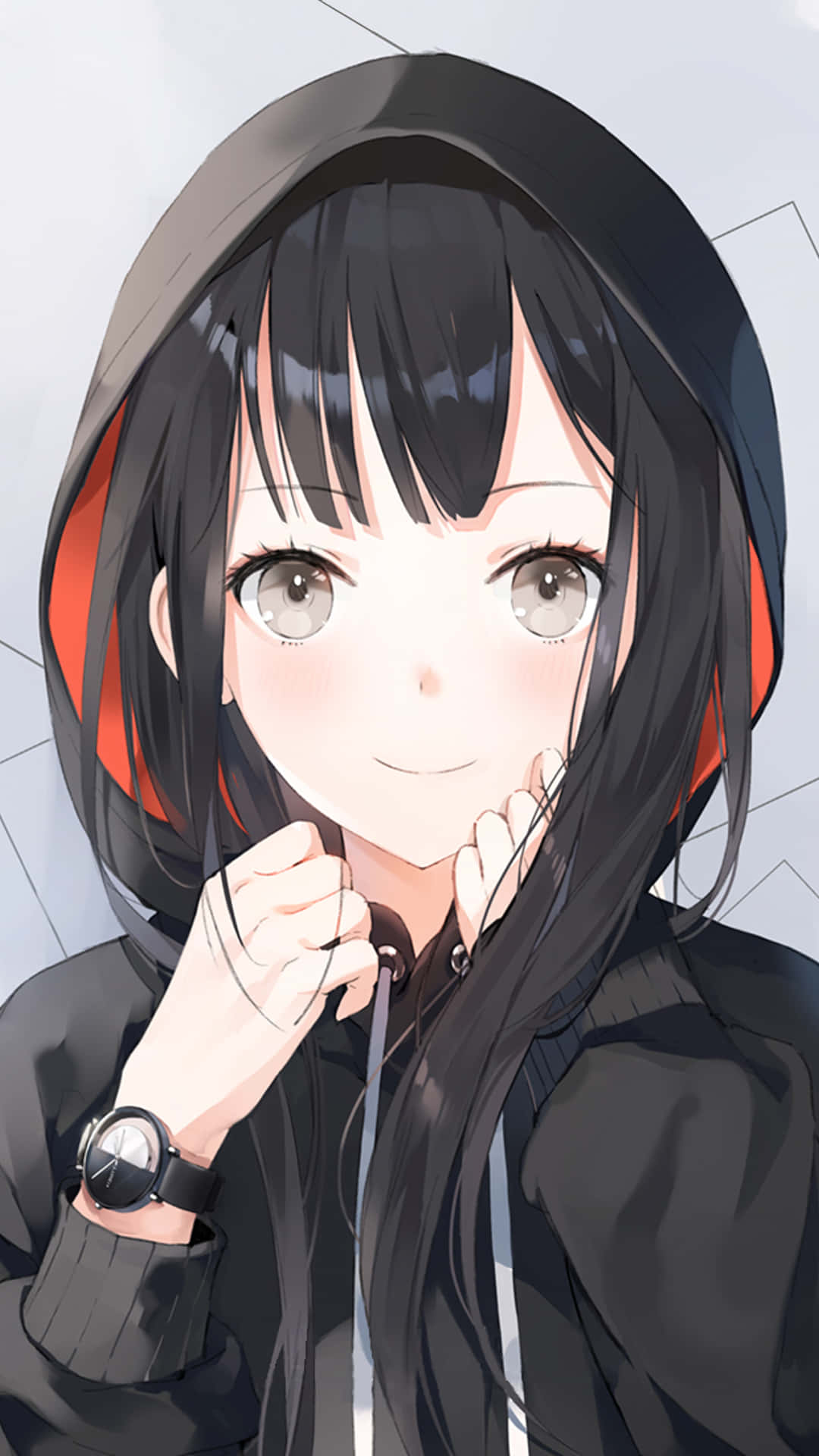 Anime-tyttö tyylikkäässä hupparissa Taustakuvat