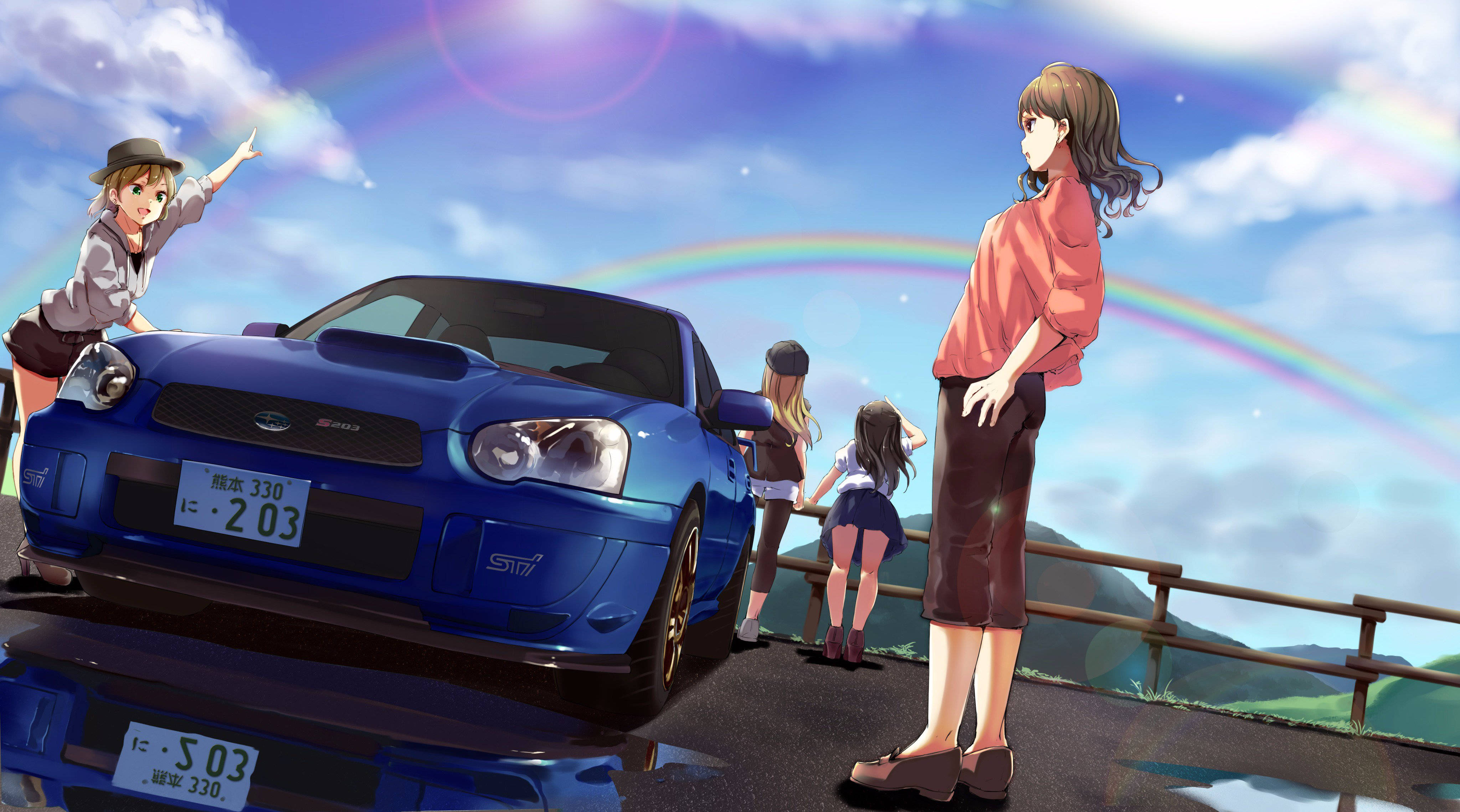 Anime-tyylinen Subaru WRX -ajoa ja driftiä Taustakuvat