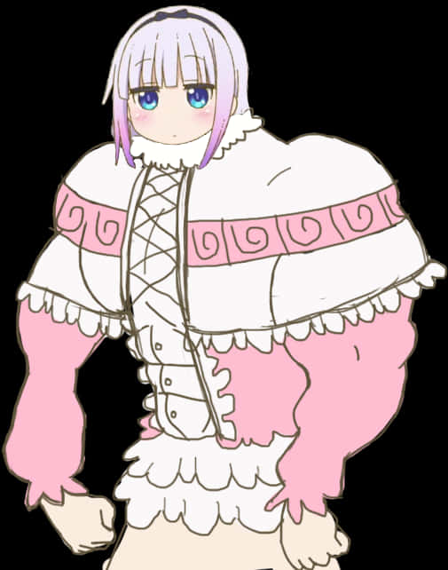 Animehahmo vaaleanpunaisessa mekossa Taustakuvat