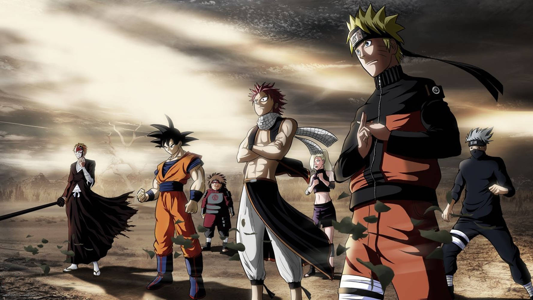 Animehahmot Naruto ja muita shonen-sankareita Taustakuvat