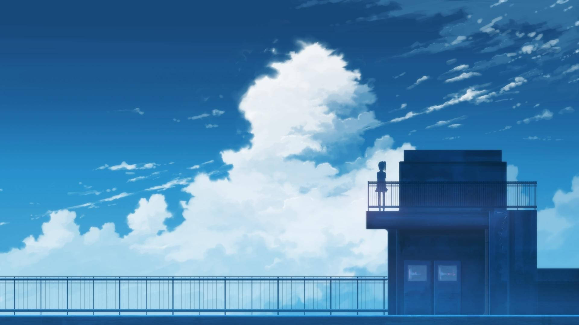 Animekoulumaisema oppilas katolla Taustakuvat