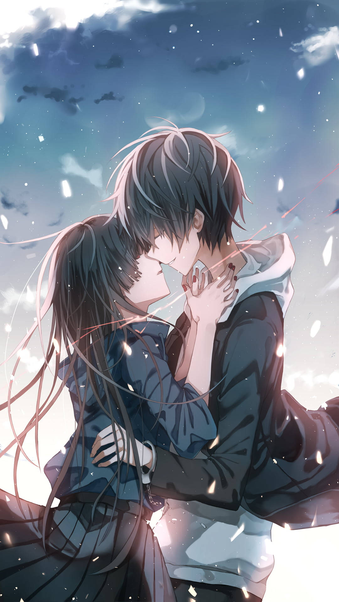 Animeparin suudelma punainen lanka Taustakuvat