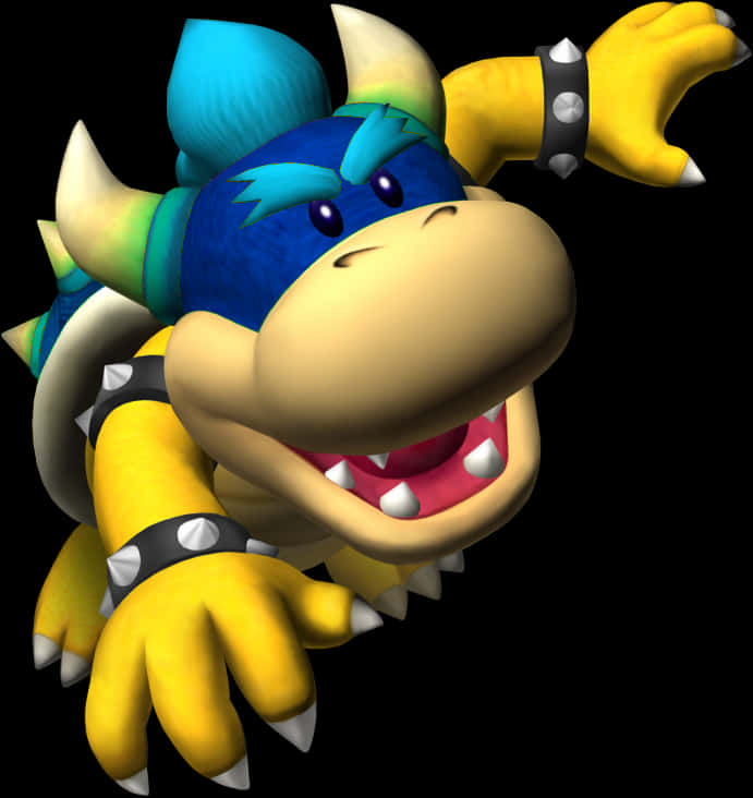 Animoidun sinitukkainen Bowser-hahmo Taustakuvat