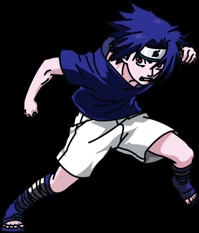 Animoitu ninja Sasuke toimintaposeeraus Taustakuvat