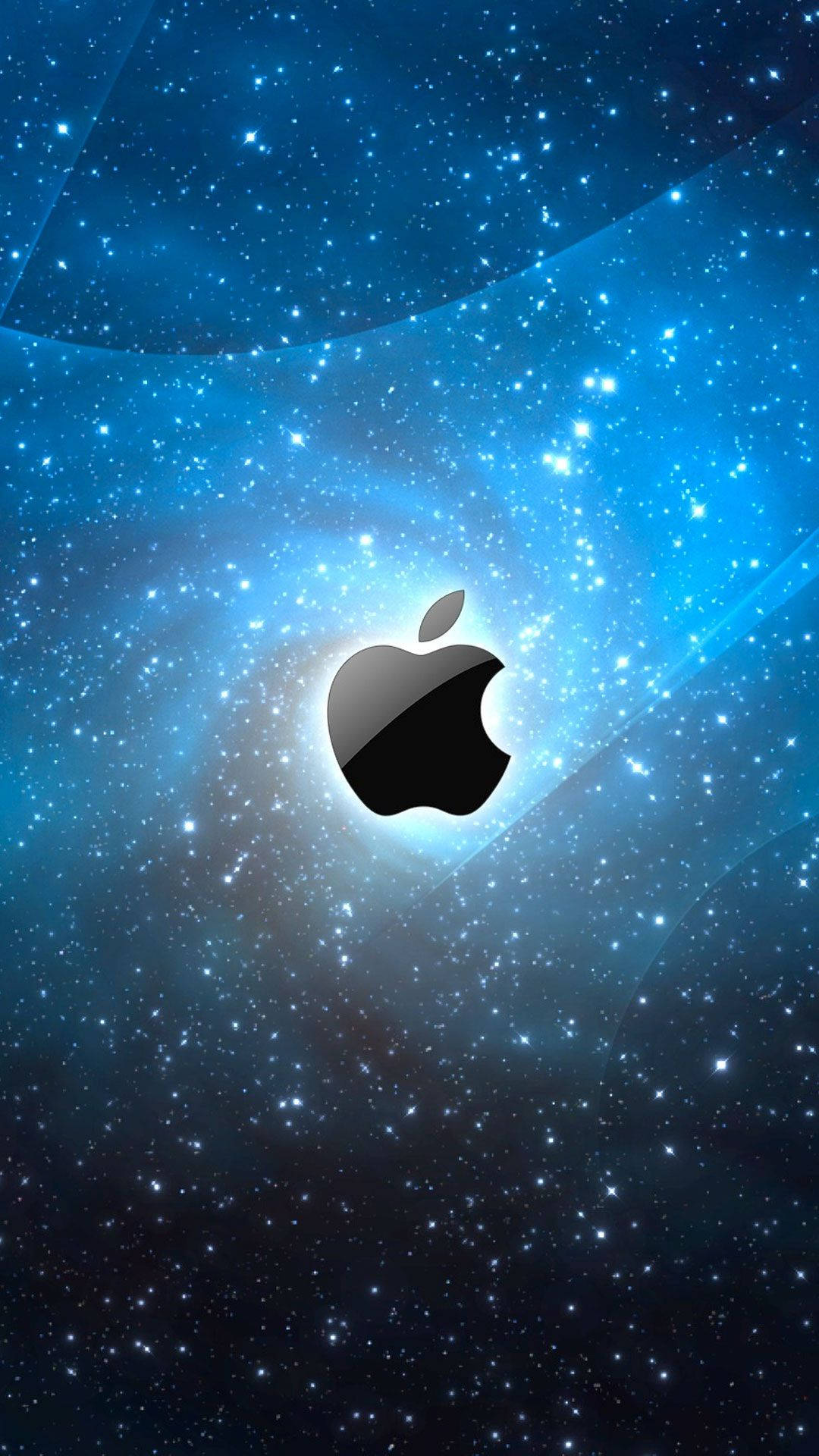 Apple-logo sinisellä taustalla iPhone-tausta