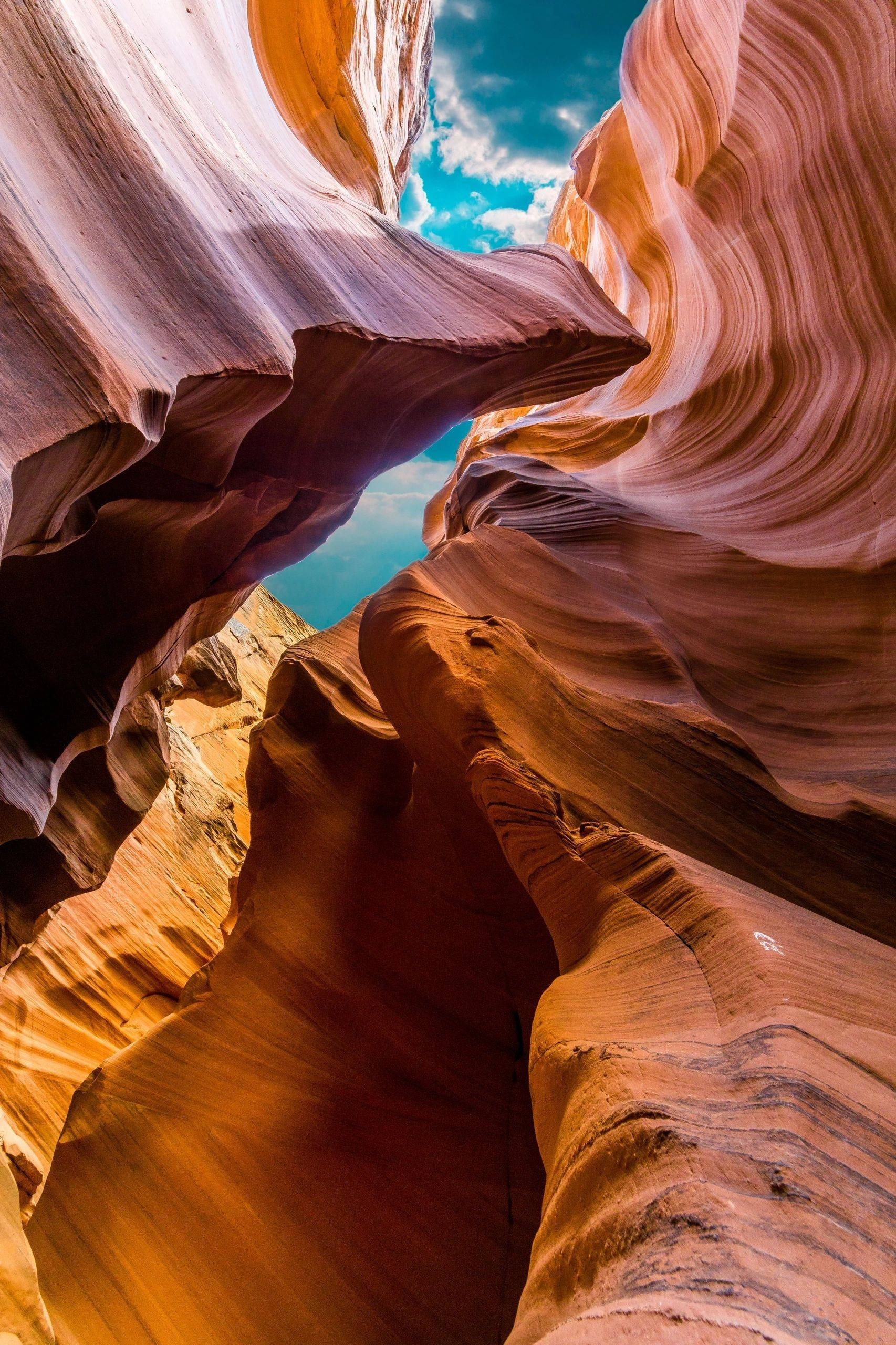 Antelope Canyon sininen taivas Taustakuvat
