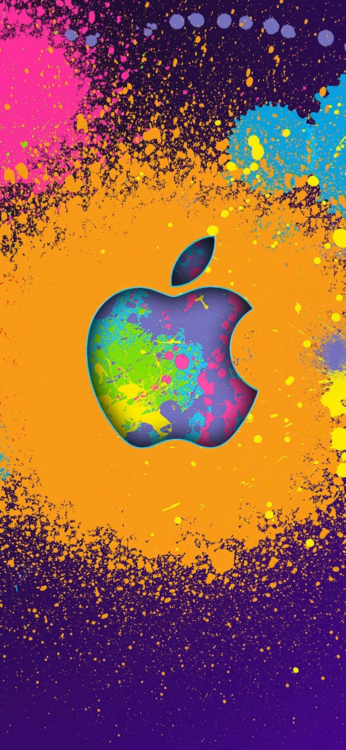 Apple Logo Paint Splash iPhone XS Taustakuvat