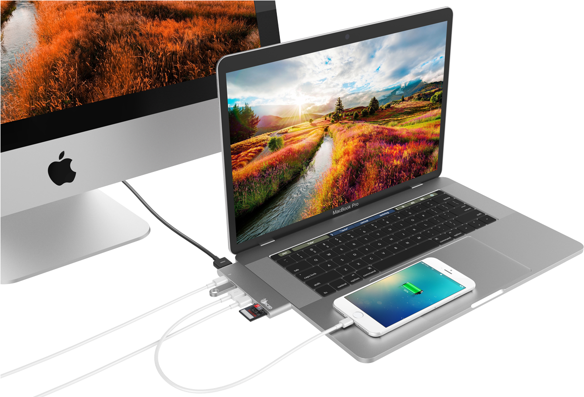 Apple MacBook Pro iPhone ja Mac -asetelma Taustakuvat