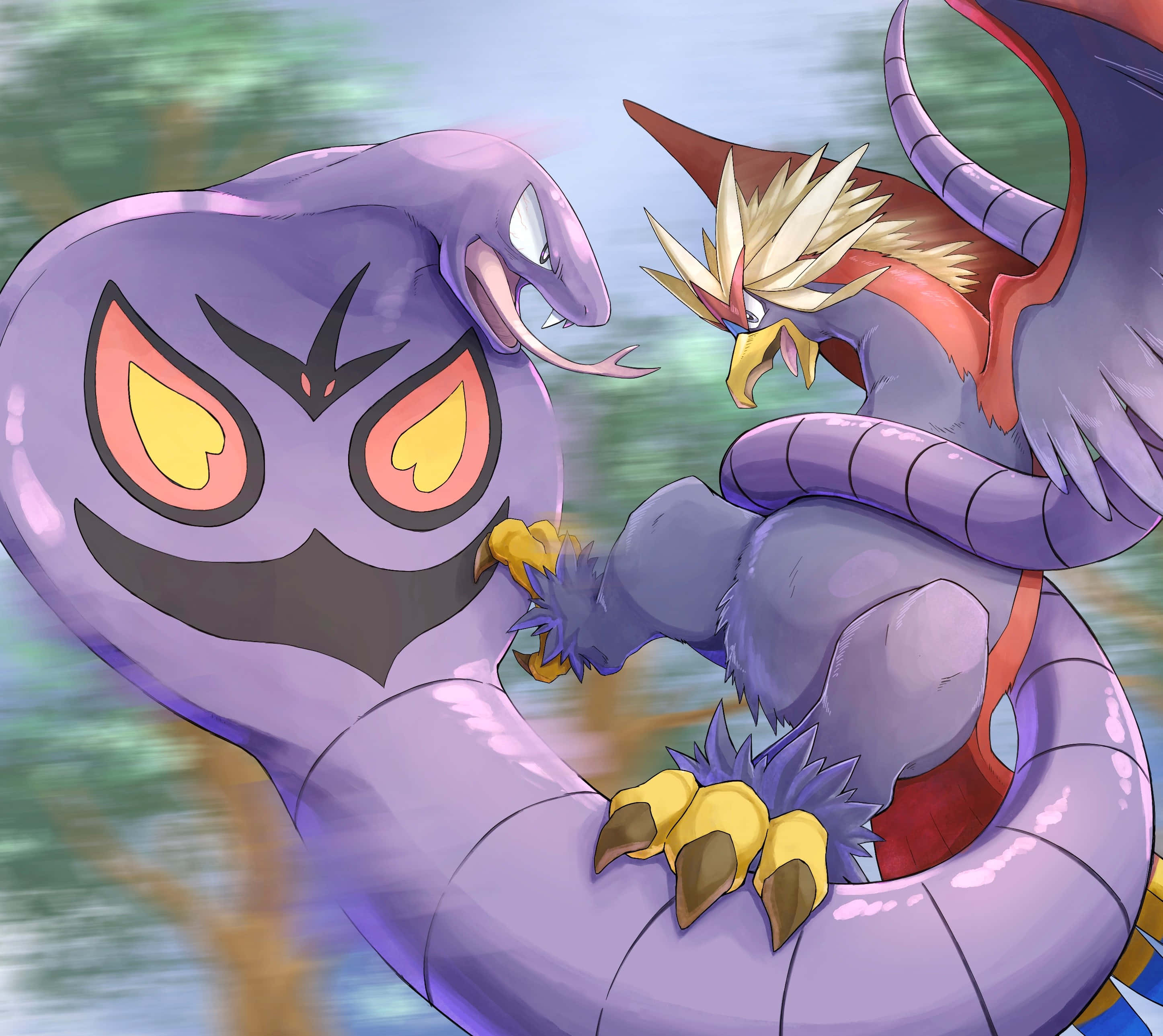 Arbok vastaan Braviary Taustakuvat