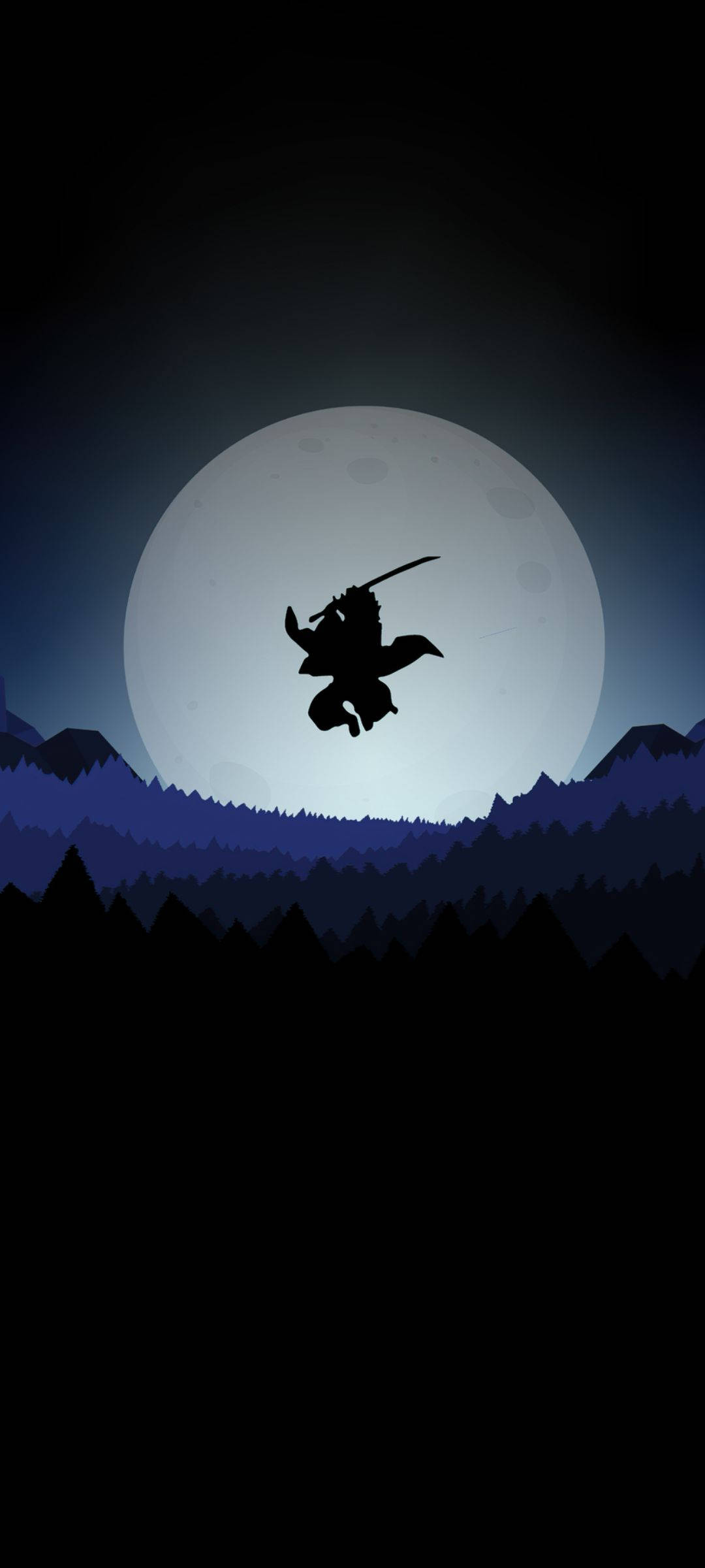 Arvoituksellinen Ninja Kuunvalossa - Cool Anime Puhelimen Taustakuva Taustakuvat