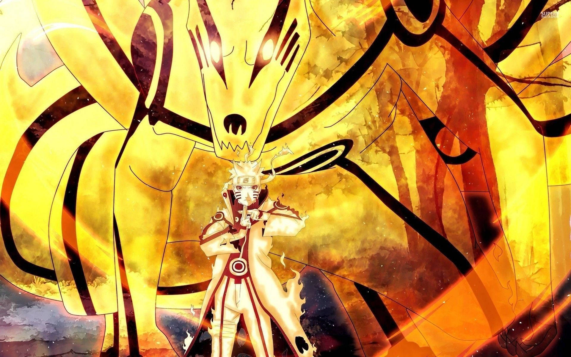Arvoituksellinen Kurama ja Biju-tila Naruto -kannettavan taustakuva Taustakuvat