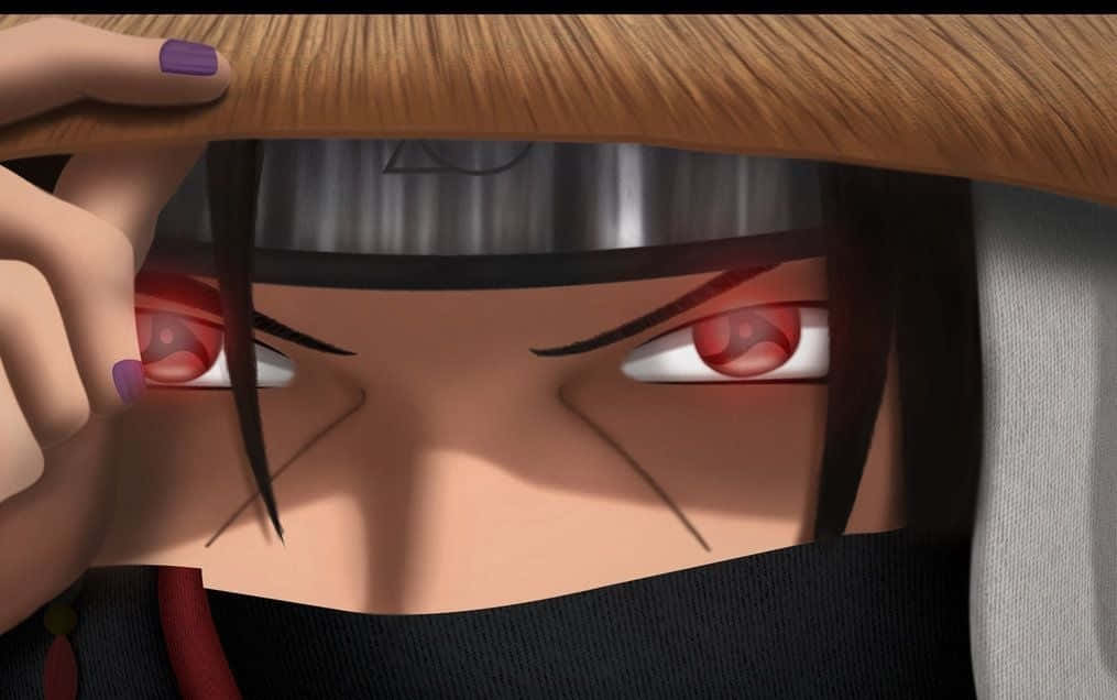 Arvoituksellinen Itachi Uchiha seisoo luottavaisena kuunvalon loisteessa. Taustakuvat