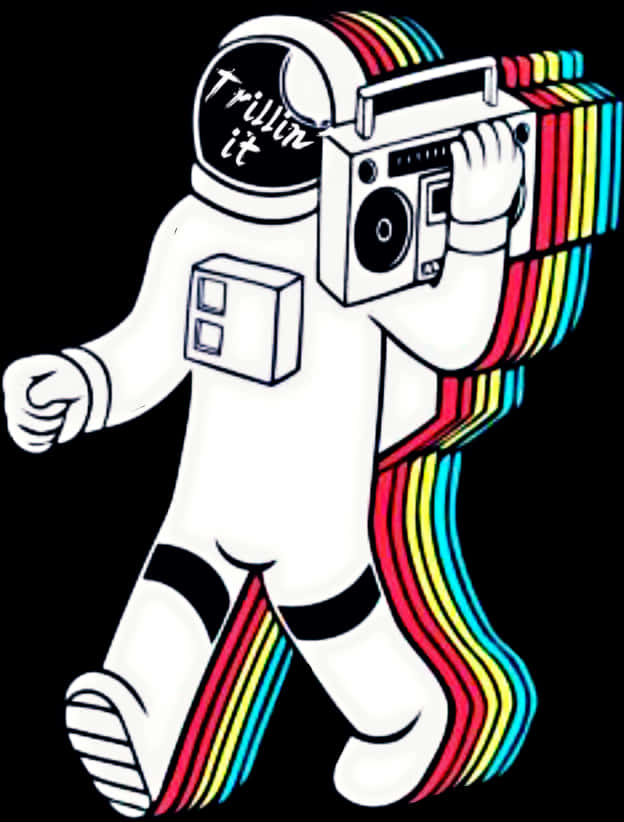 Astronautti boomboxin kanssa -taide Taustakuvat