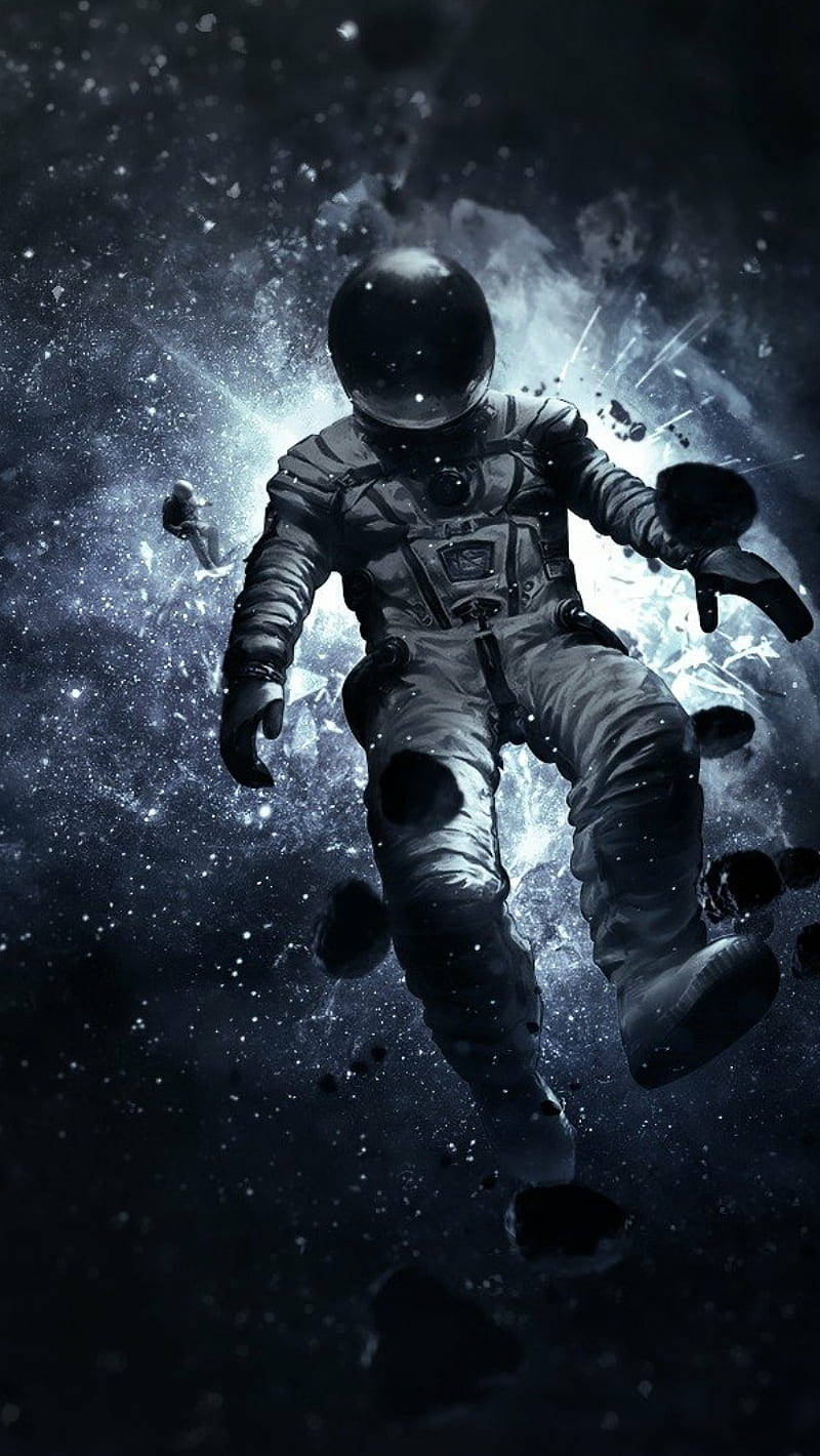 Astronautti Pimeä Miesten Puhelin Taustakuvat