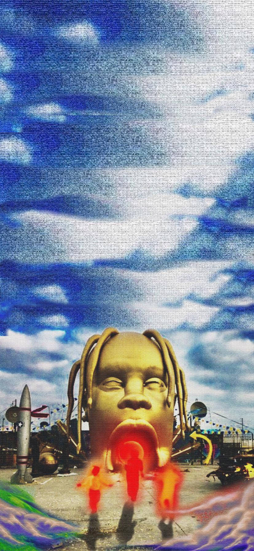 Astroworld iPhone Taideteos Käveleviä Ihmisiä Taustakuvat