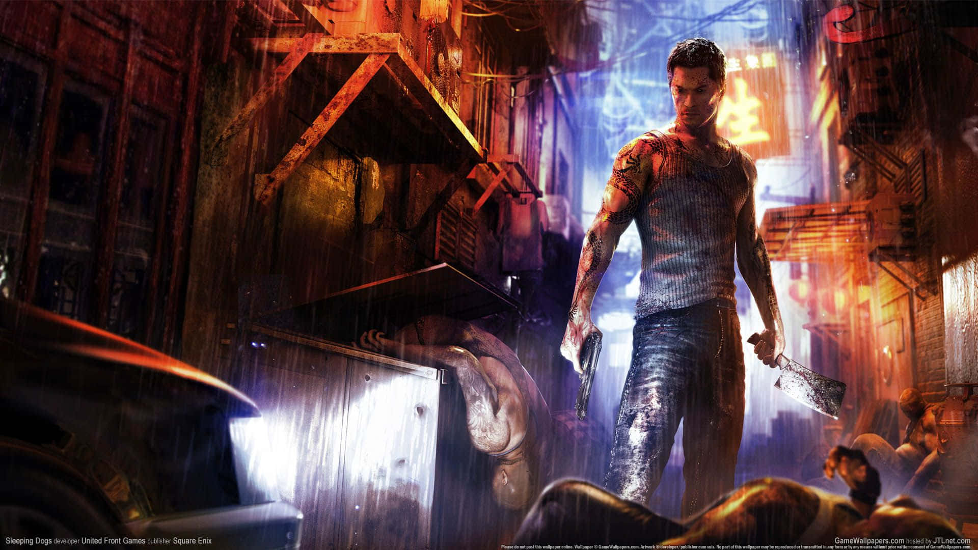 Astu Hongkongin kaduille peitetehtävissä toimivana poliisina Wei Sheninä palkitussa pelissä “Sleeping Dogs”. Taustakuvat
