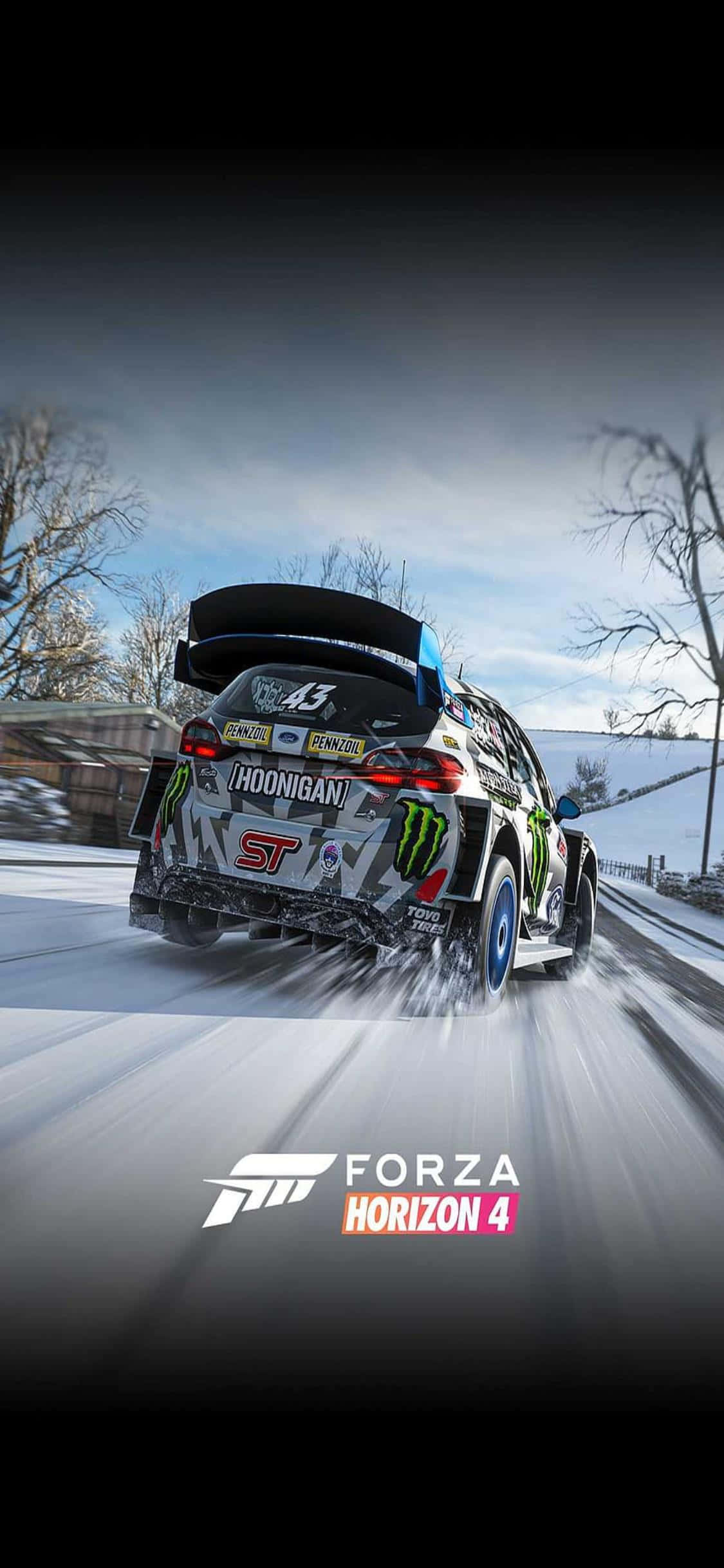 Astu ratin taakse iPhone XS:n ja Forza Horizon 4:n kanssa Taustakuvat