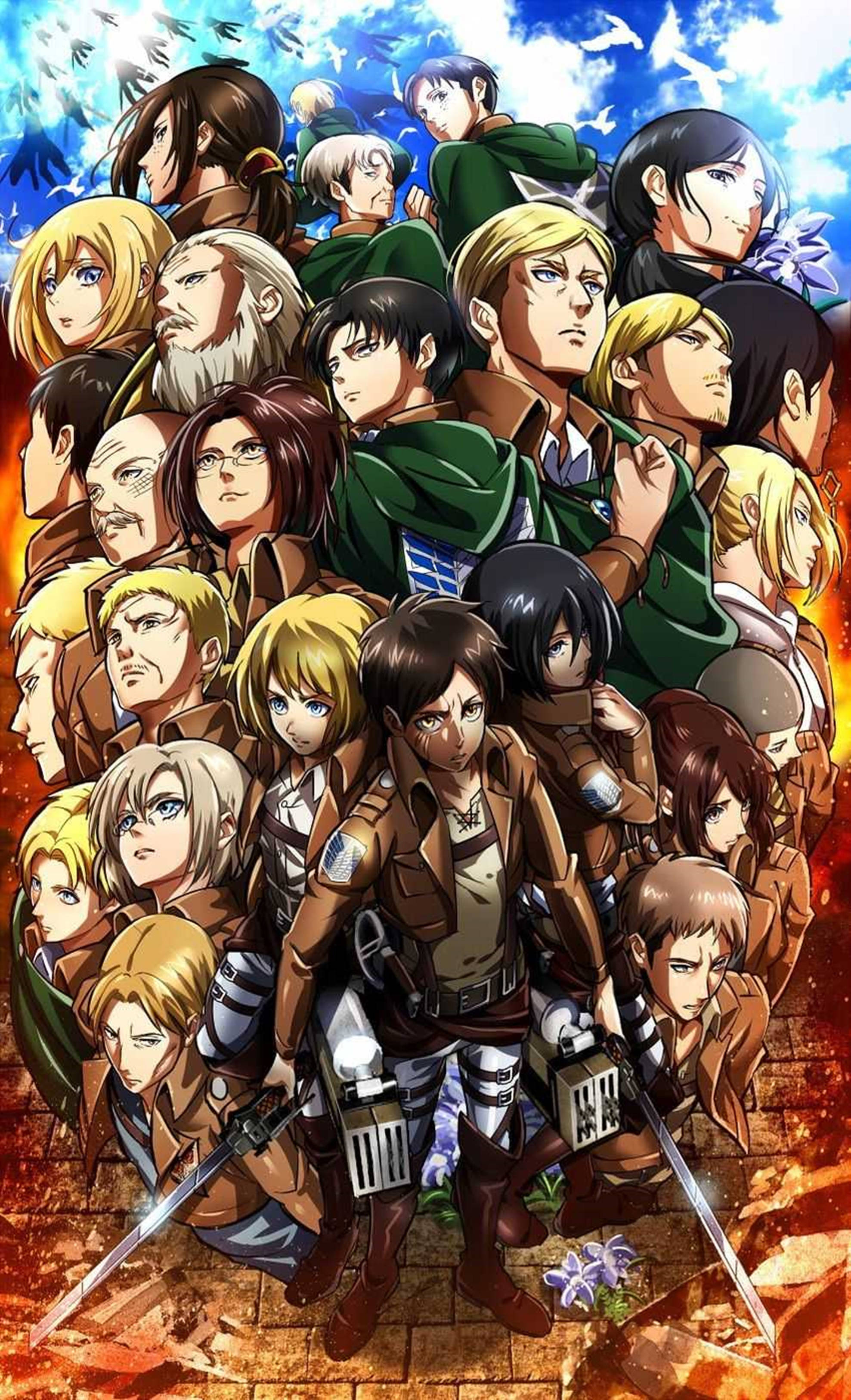Attack on Titan 4K Päänäyttelijät Taustakuvat