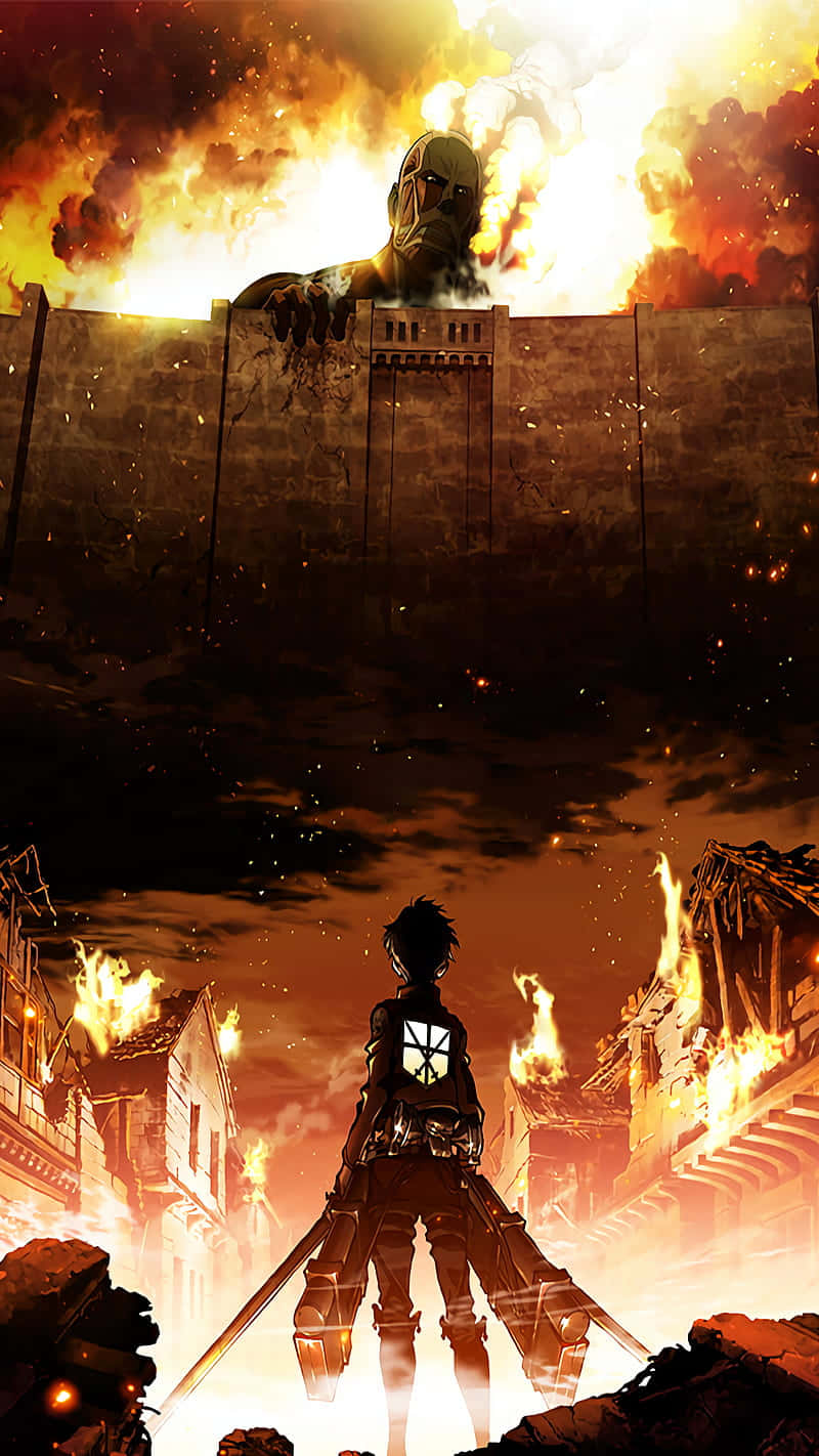 Attack on Titan Anime Palava Kaupunki Jättiläinen Taustakuvat