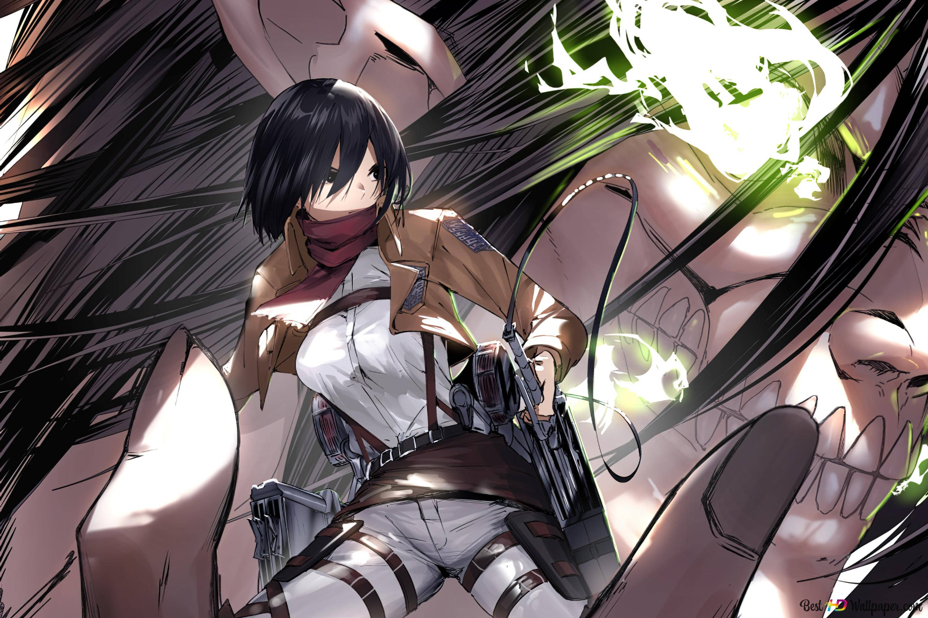Attack on Titan - Titaani Eren kantaa Mikasaa Taustakuvat