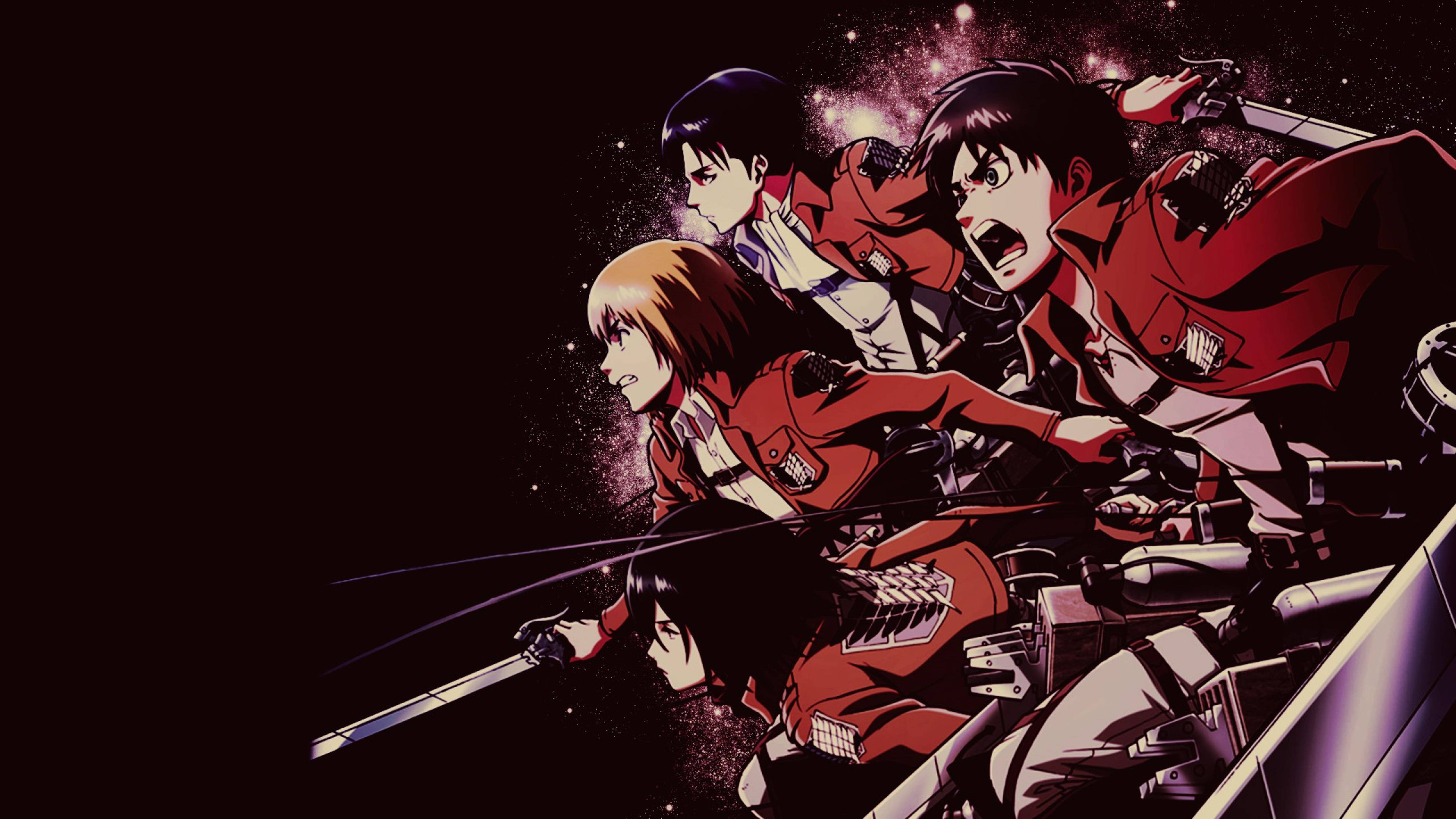 Attack on Titans 4K musta juliste Taustakuvat