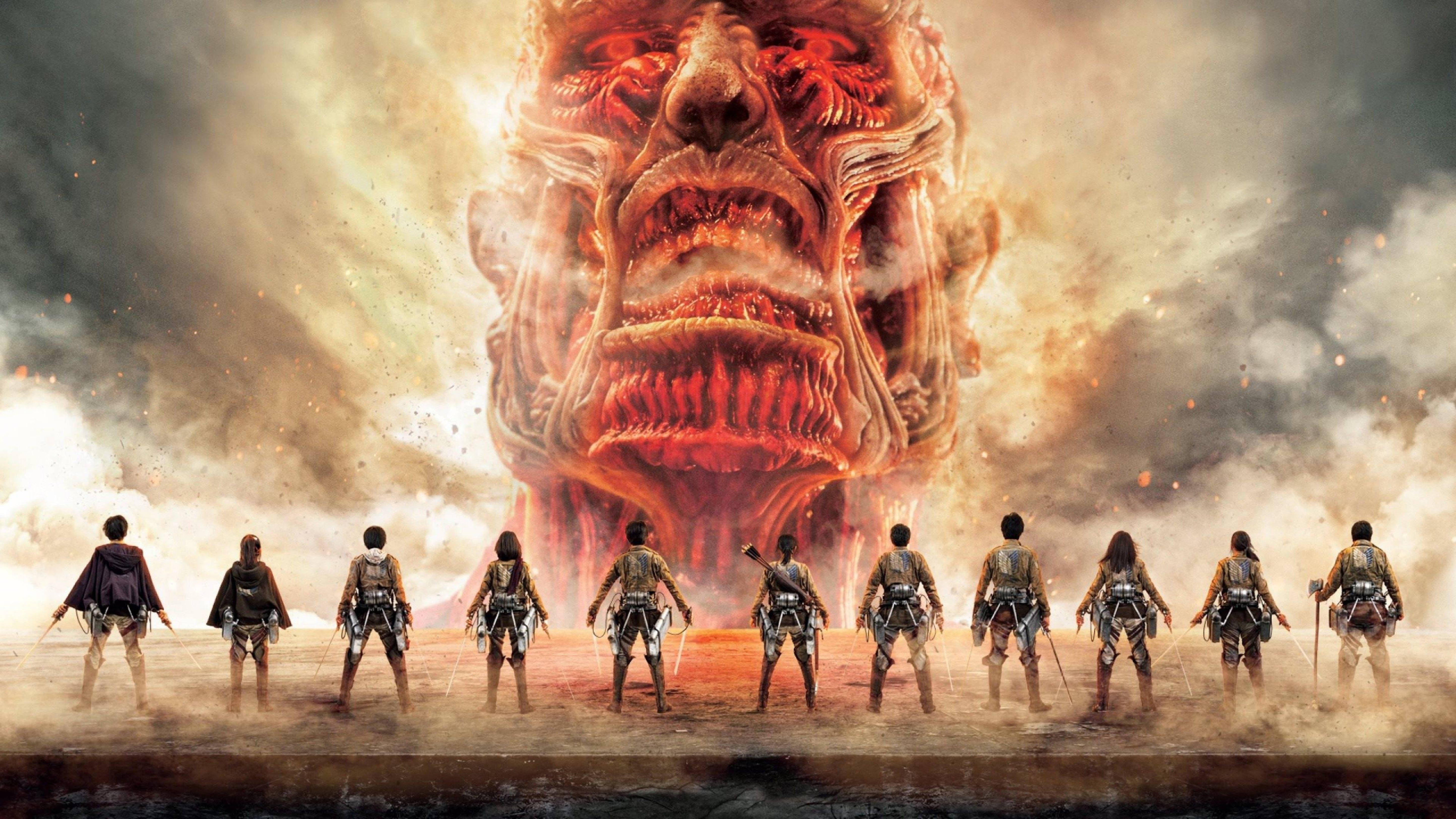 Attack On Titans 4K Titaanin Kasvot Taustakuvat