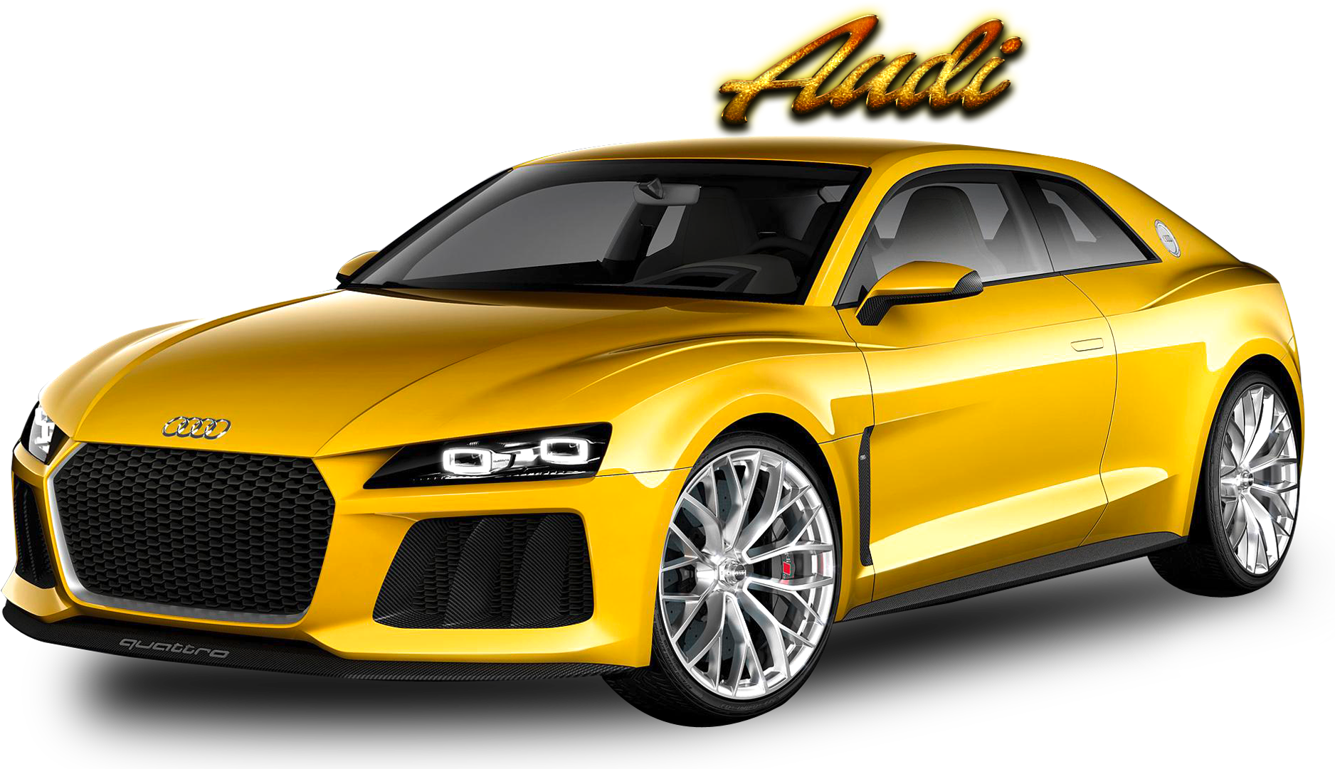 Audi urheiluauto keltainen Quattro Taustakuvat